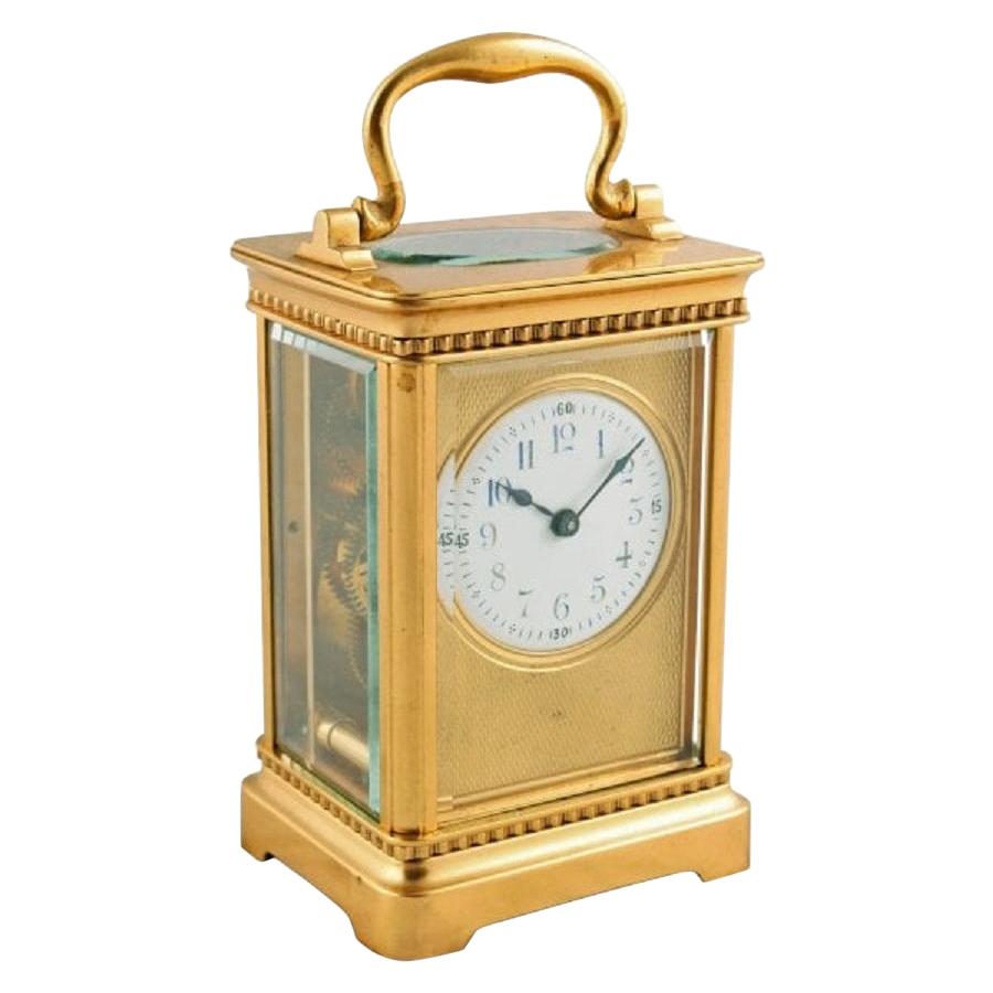 French Brass Carriage Clock, 20th Century For Sale