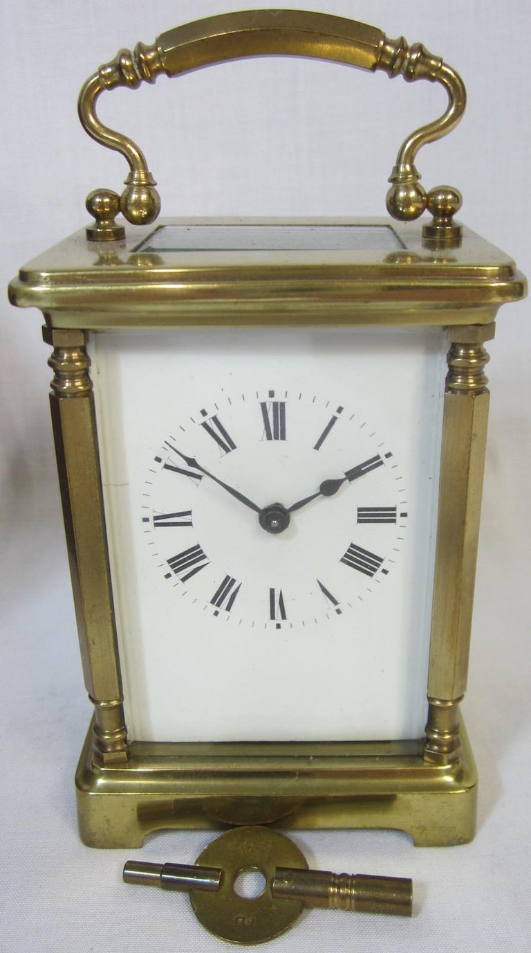 French Brass Carriage Clock For Sale at 1stdibs