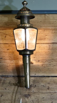 French Brass Carriage Light, Wall Lantern  A Rare piece