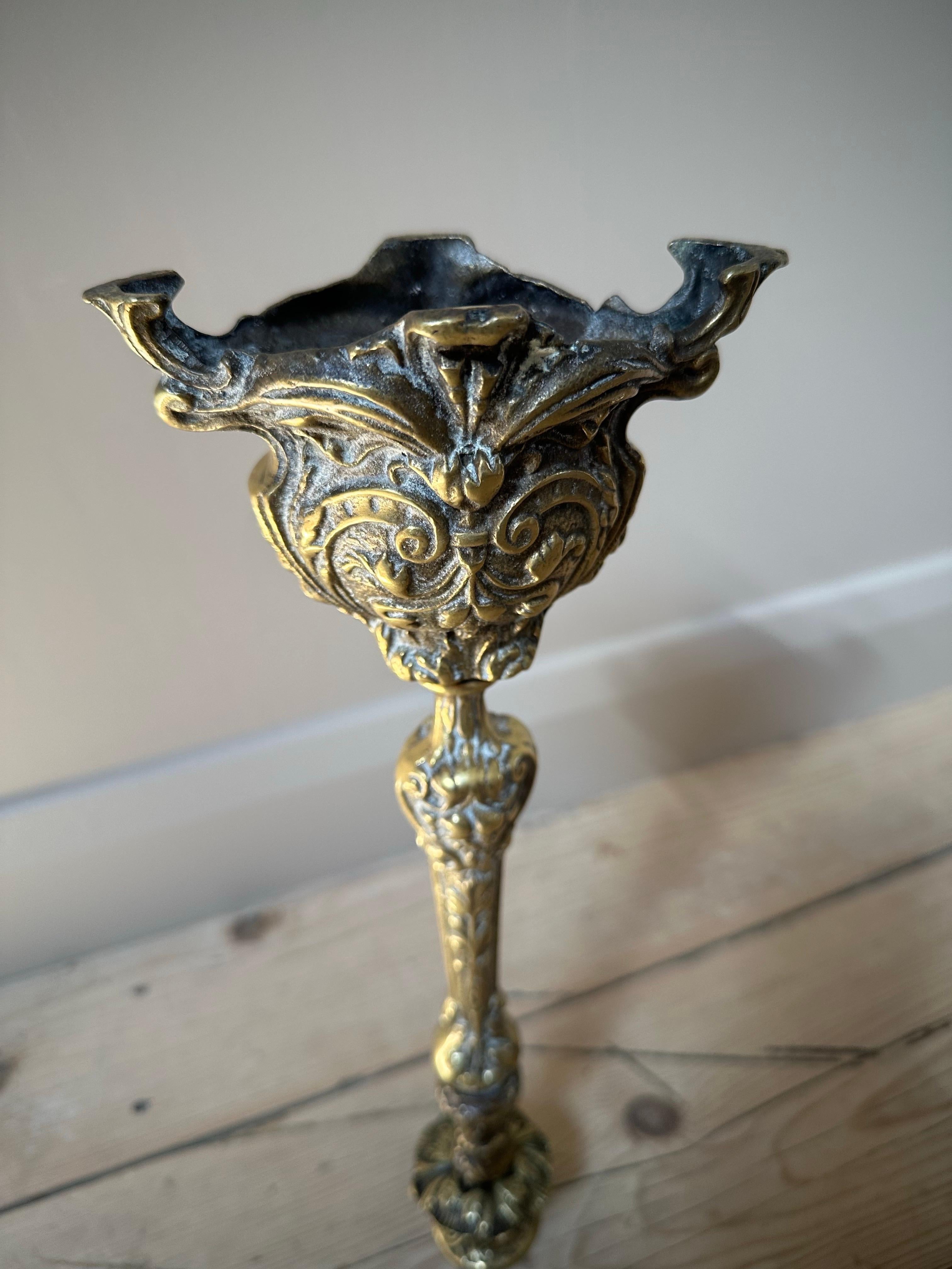French Brass Church Altar Candlestick, Late 19th Century For Sale 8