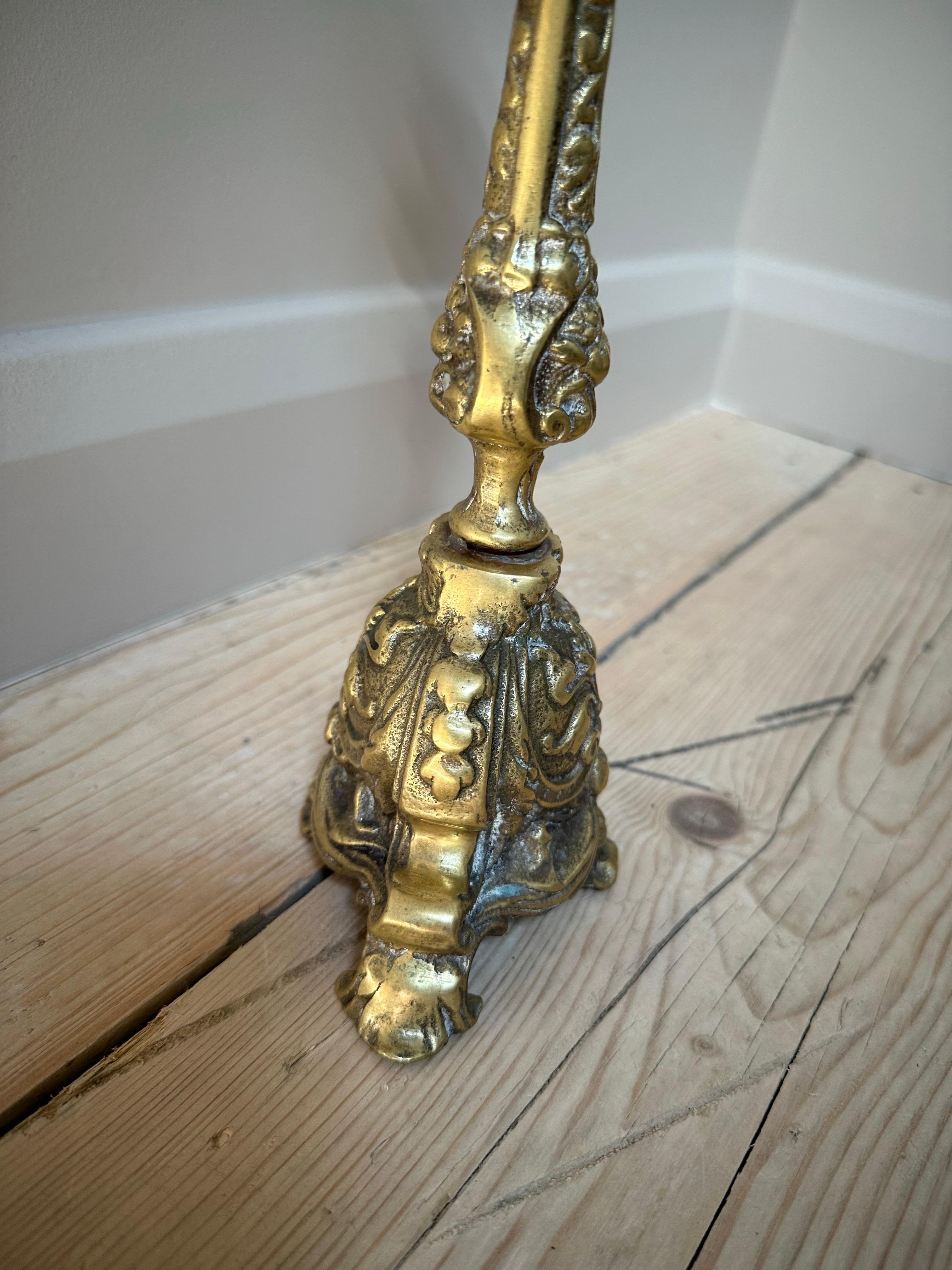 French Brass Church Altar Candlestick, Late 19th Century For Sale 14
