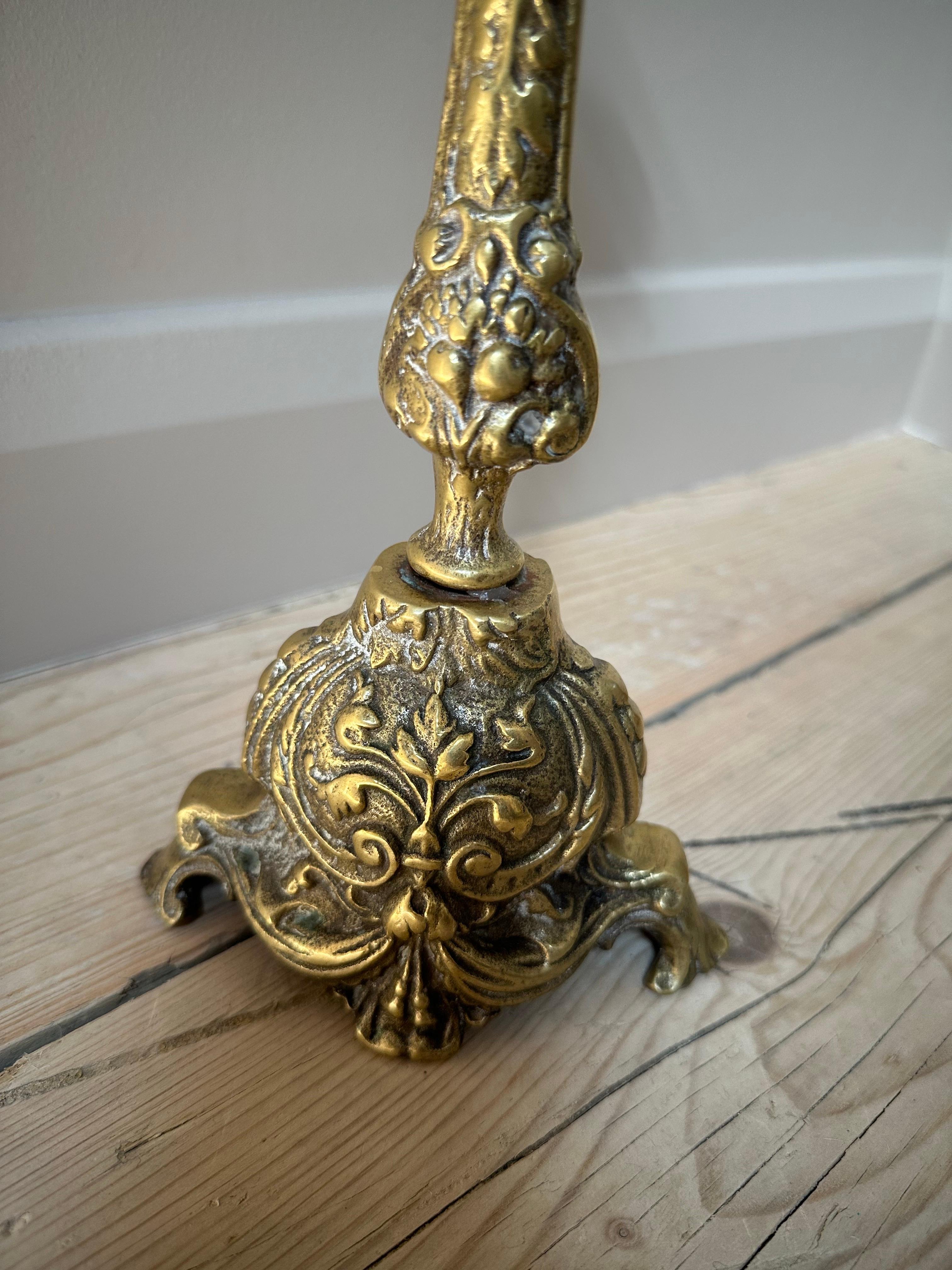 French Brass Church Altar Candlestick, Late 19th Century For Sale 15