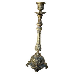 French Brass Church Altar Candlestick, Late 19th Century