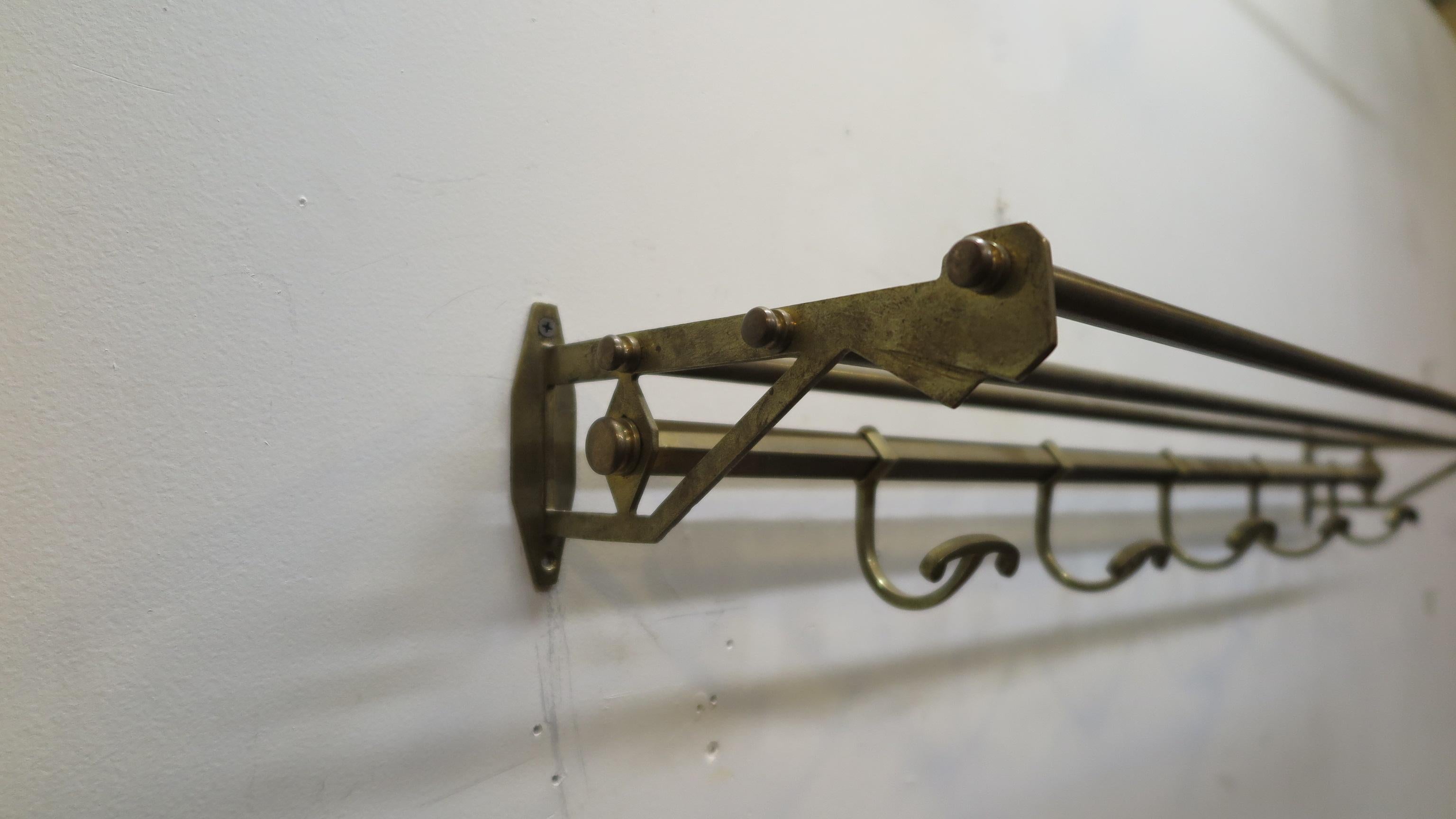 French Brass Coat Rack In Good Condition In New York, NY