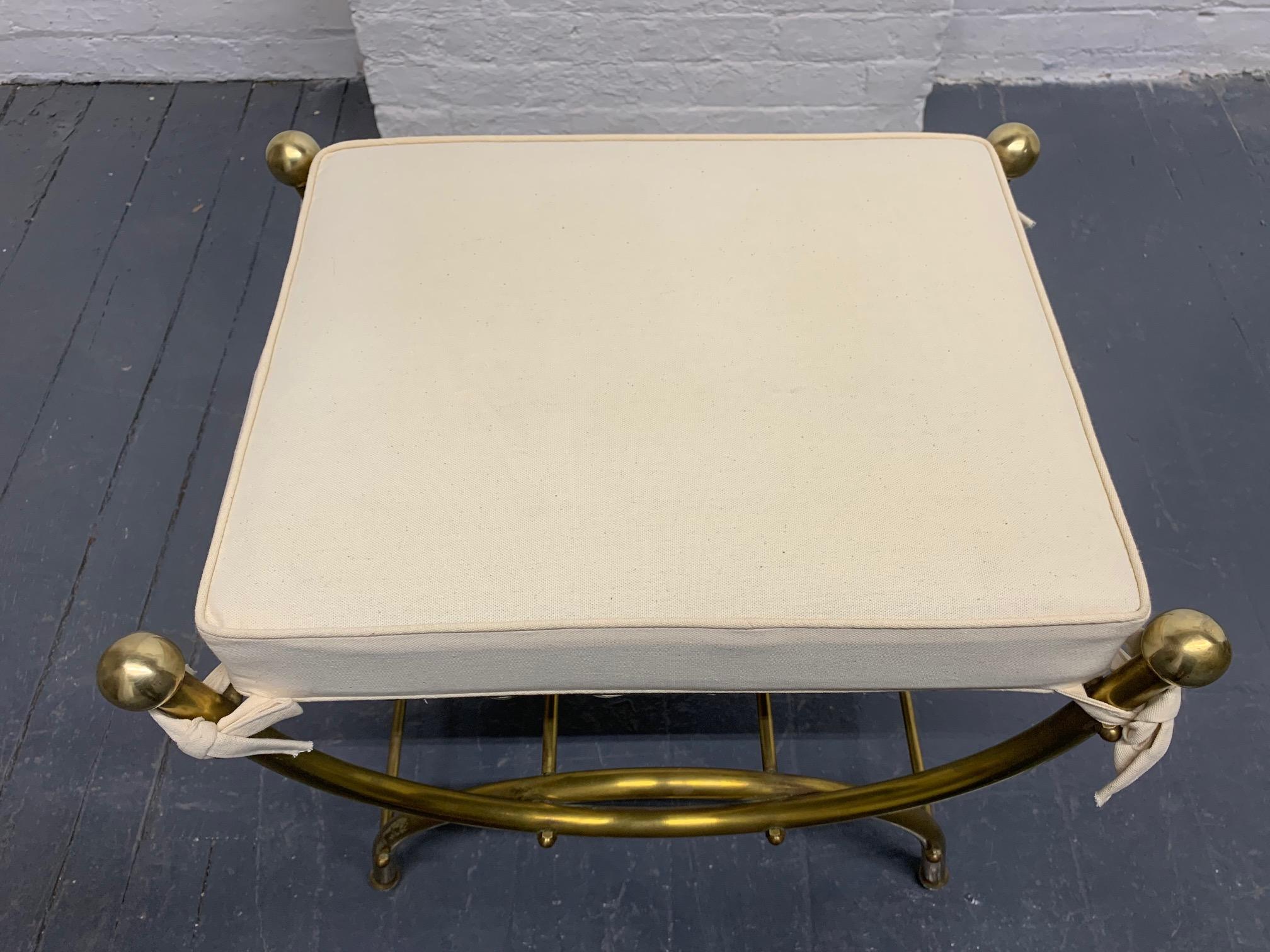 Directoire French Brass Curule Bench
