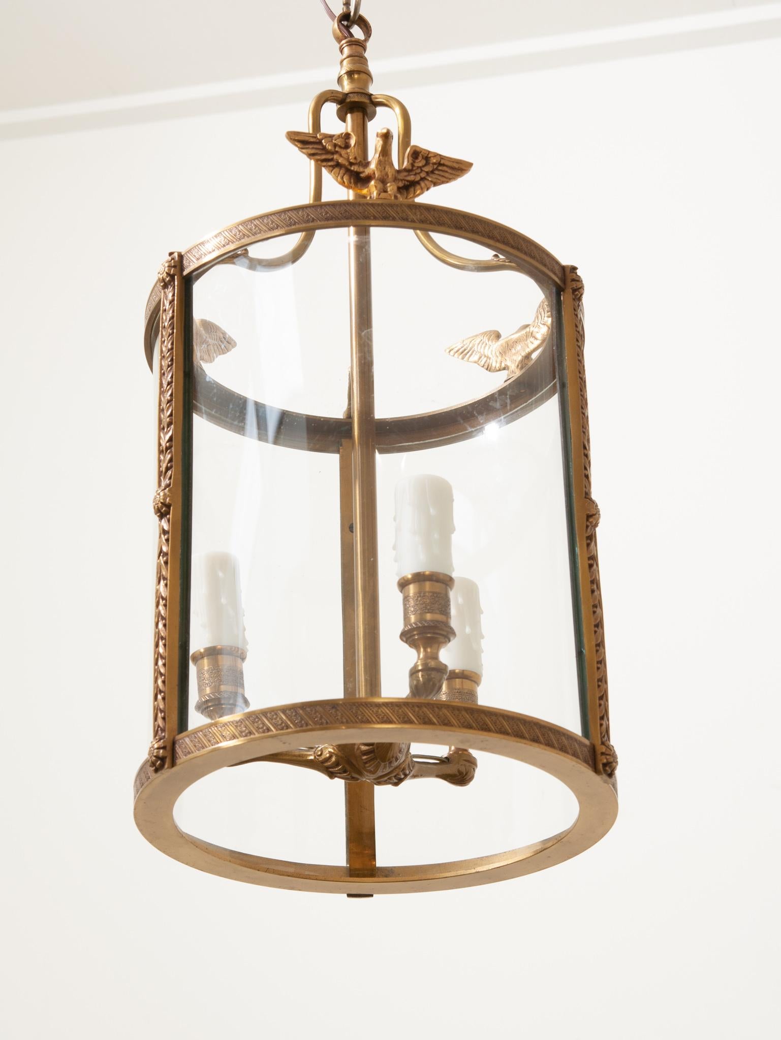 French Brass Decorative Lantern with Eagles 1