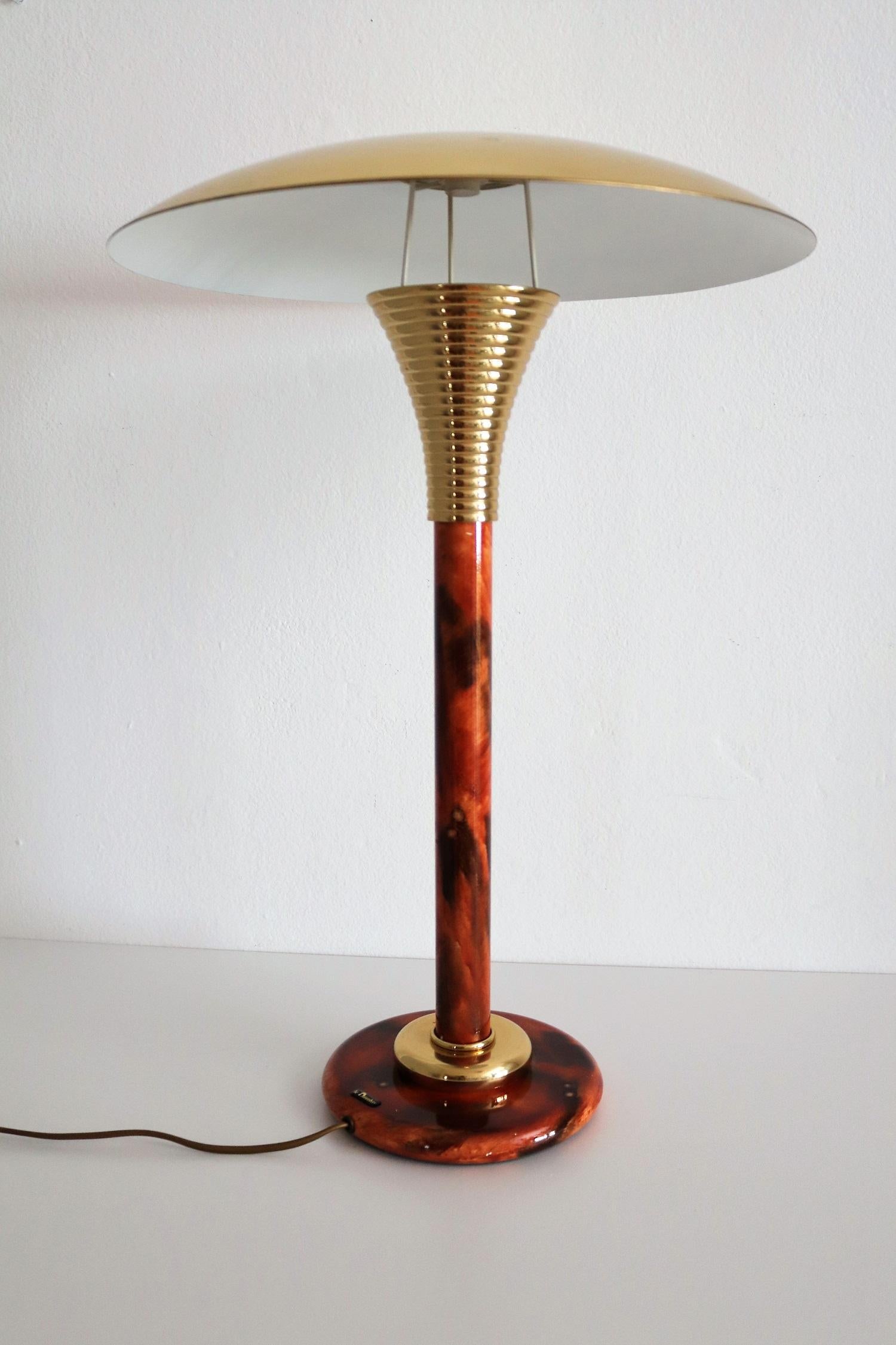 French Brass Desk Lamp or Table Lamp by Maison Le Dauphin, 1970s 2