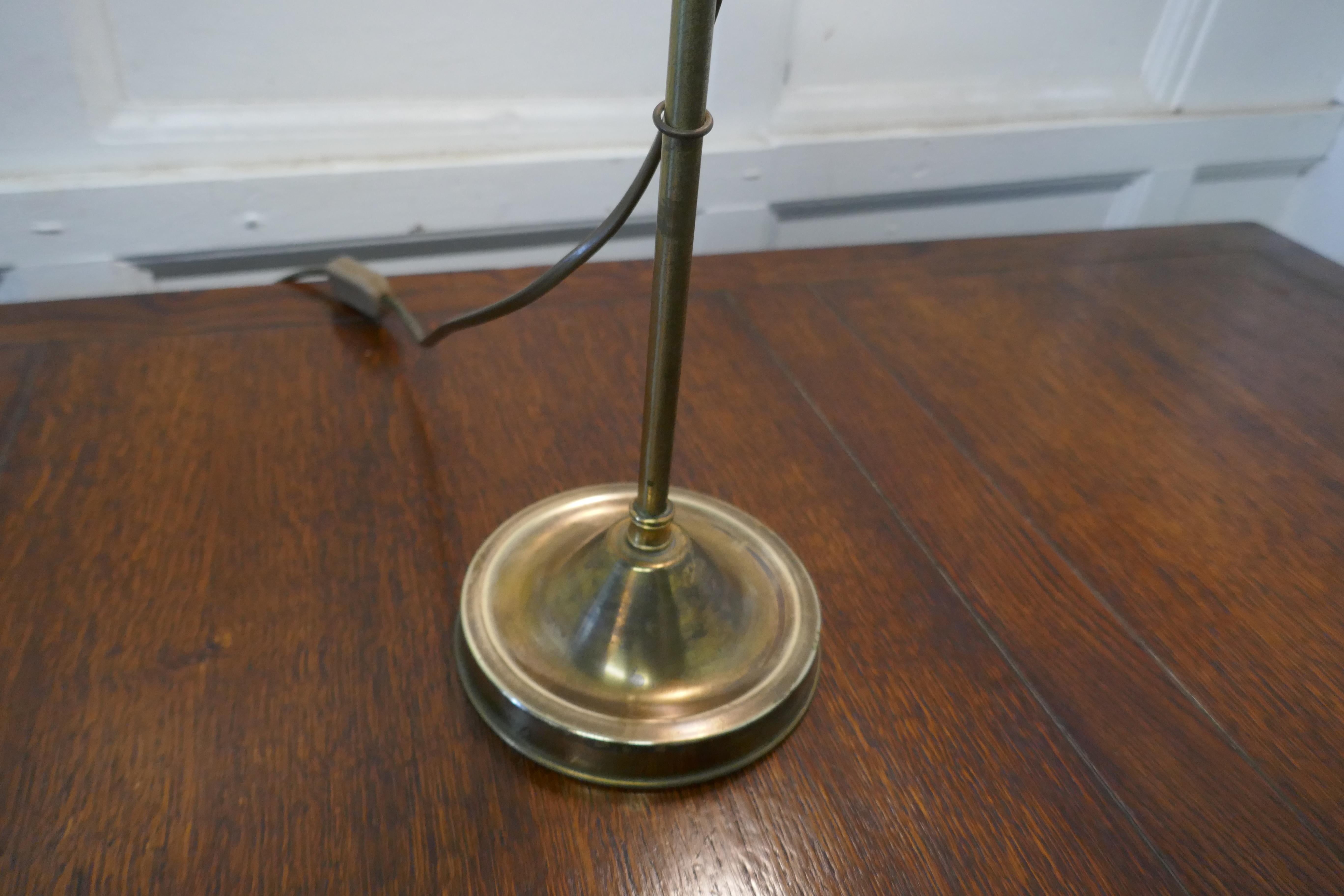 French Provincial French Brass Desk Lamp with Opaline Glass Shade