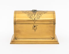 French Brass Domed Casket Jewelry Box