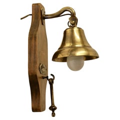 Vintage French Brass Door Bell, Porch Light on a Nautical Theme  An unusual piece 