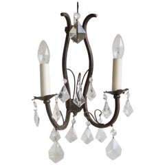 French Brass Double Arm Wall Lights Antique French Brass Double Arm Wall Lights