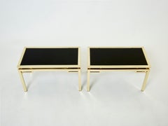 Mesas auxiliares francesas de latón Guy Lefevre para Maison Jansen Años 70