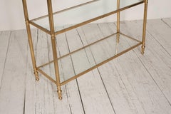 French Brass Etagere with Five Glass Shelves