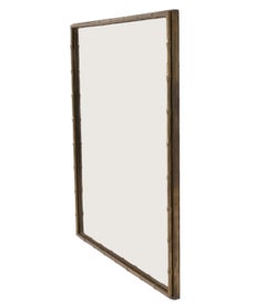 French Brass Faux Bamboo Mirror 30" x 27" Maison Bagues Style