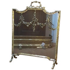 Antique French Brass Fire Guard