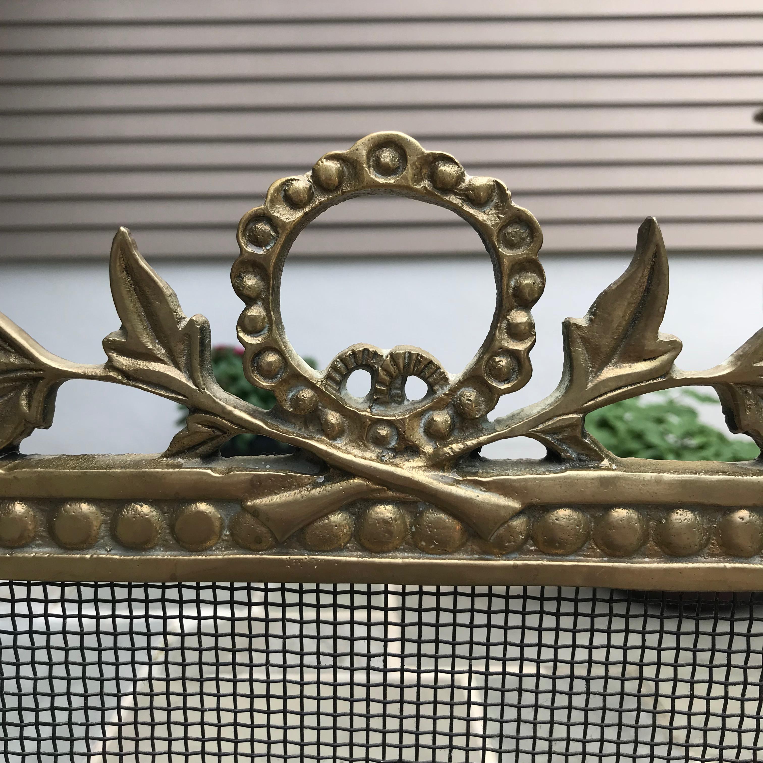 20th Century French Brass Fireplace Screen, circa 1950