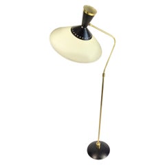 French Brass Flexible and Extendable Floor Lamp by Maison Arlus, 1950s