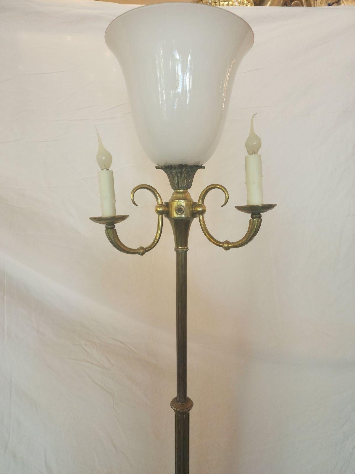 French Brass Floor Lamp, 69