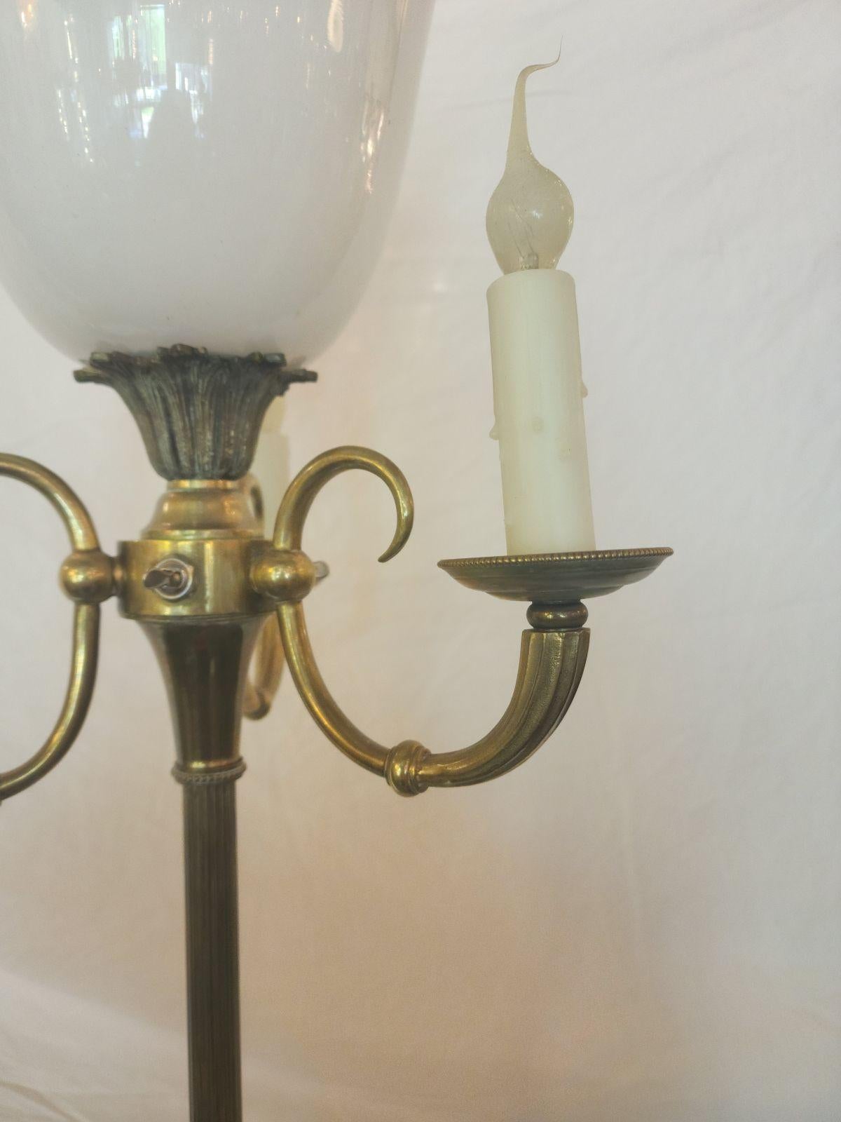 French Brass Four-Light Torchiere Floor Lamp In Good Condition For Sale In Dallas, TX