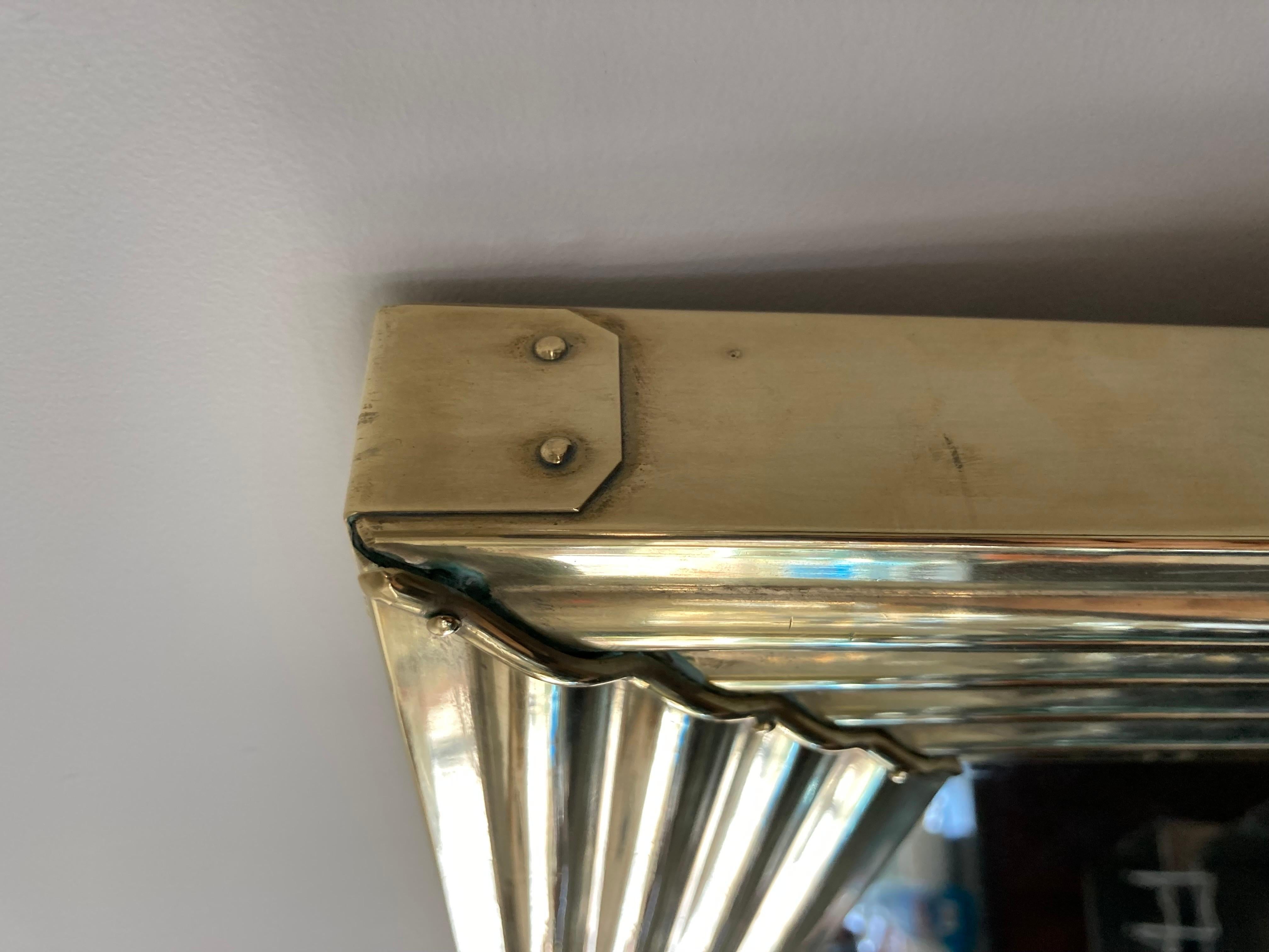 French Brass Framed Mirror siglo XX en venta