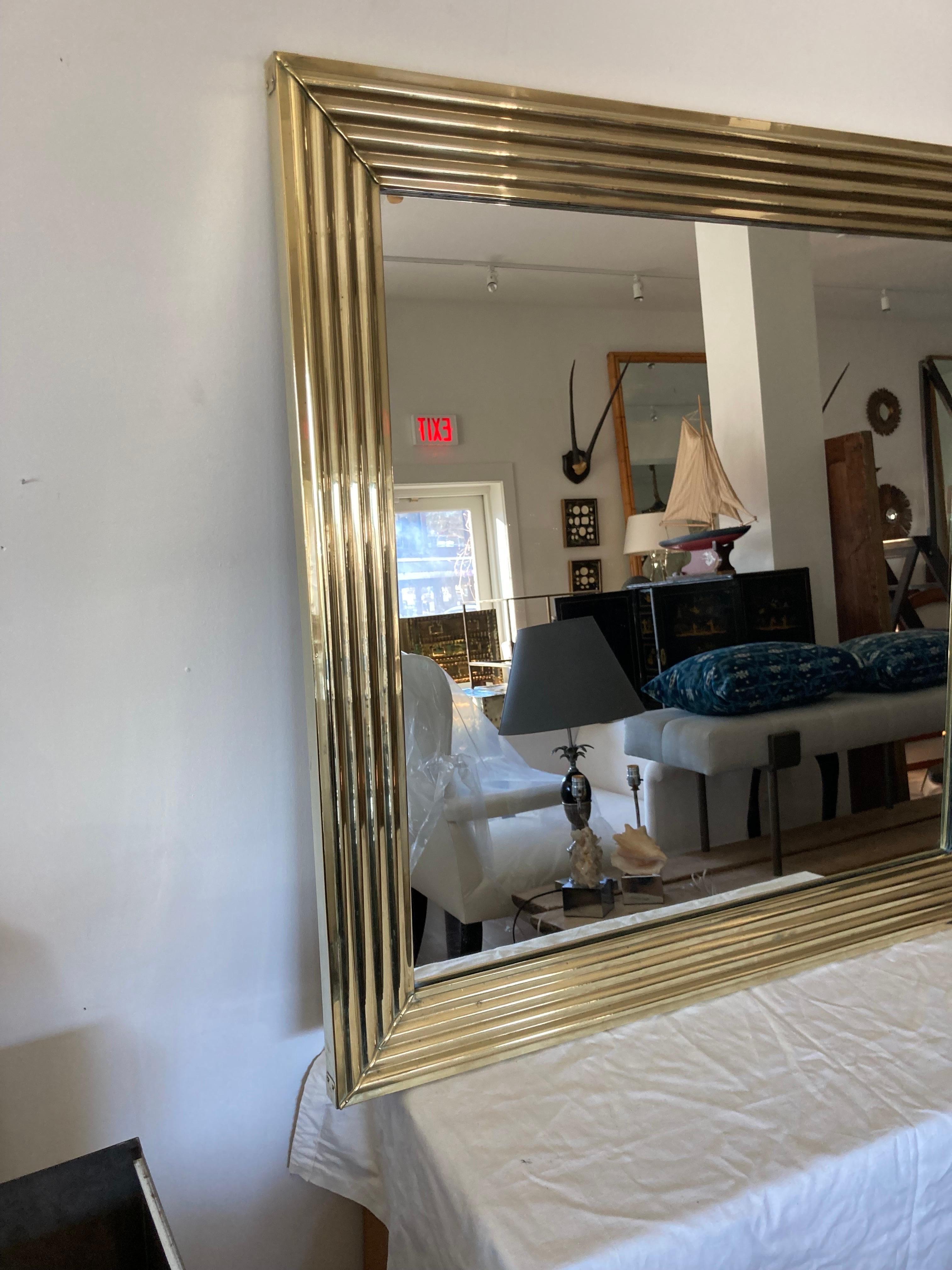 French Brass Framed Mirror en venta 2