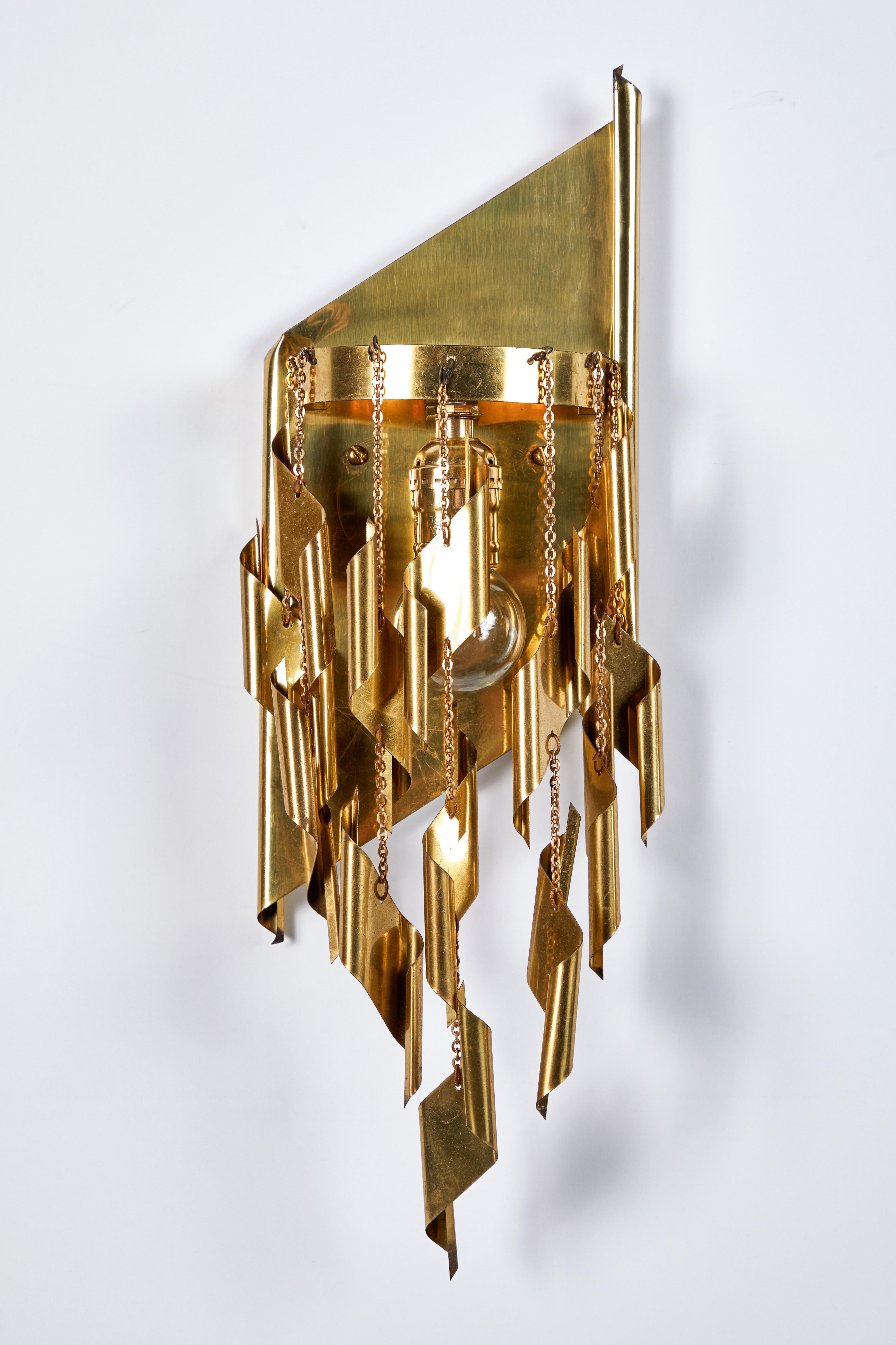 French Brass Fringed Sconce 7