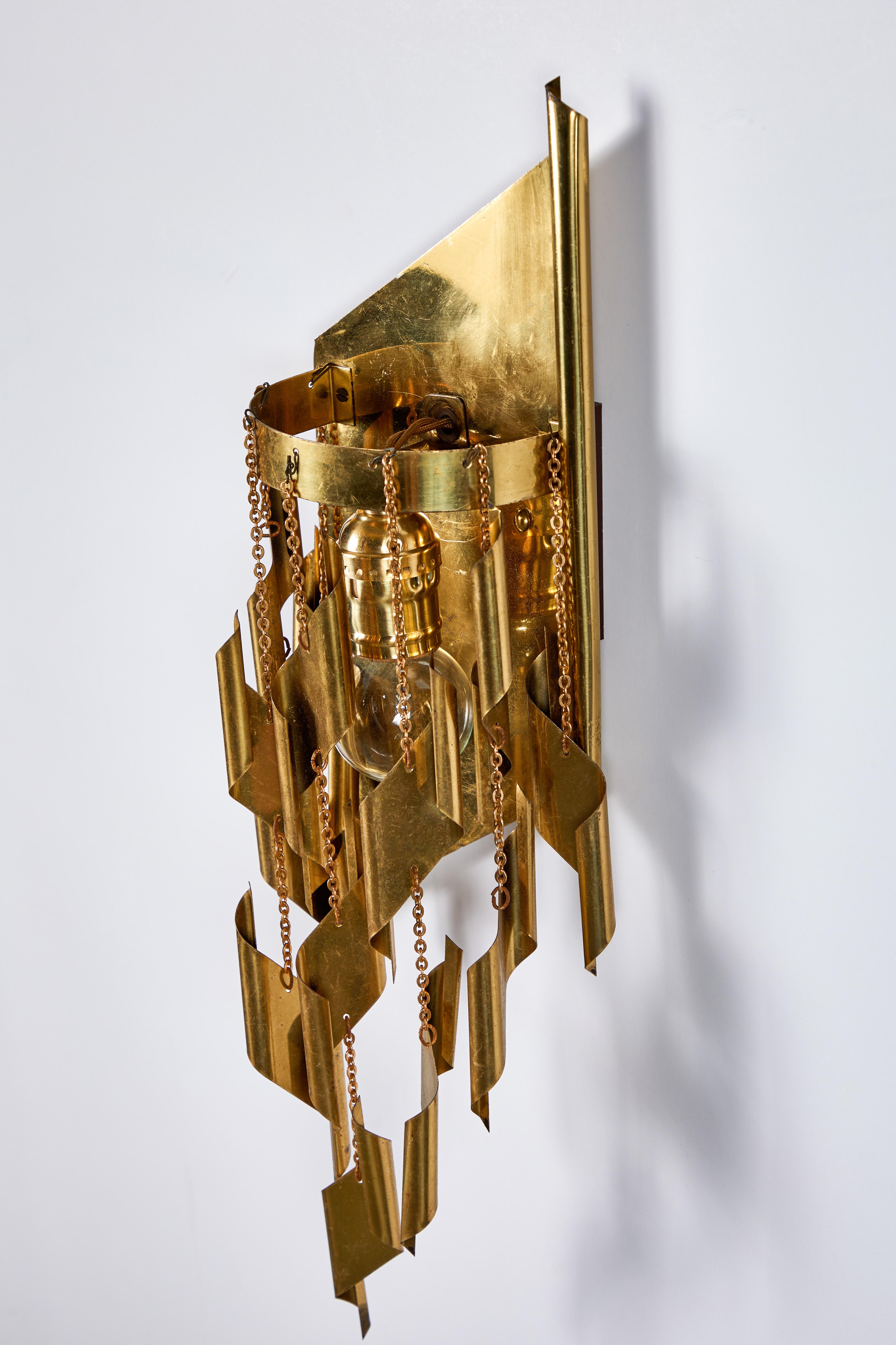 French Brass Fringed Sconce 9