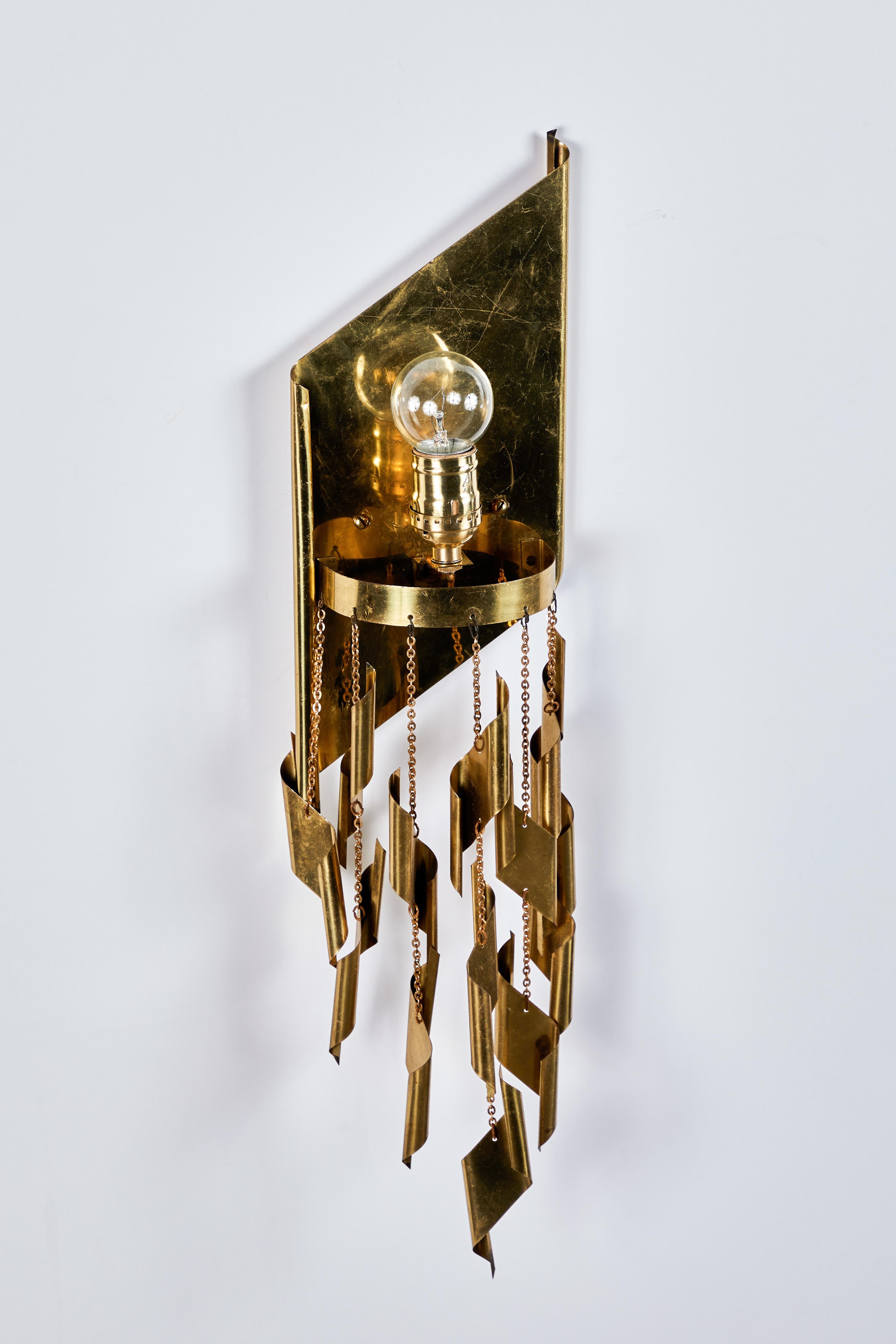 French Brass Fringed Sconce 1