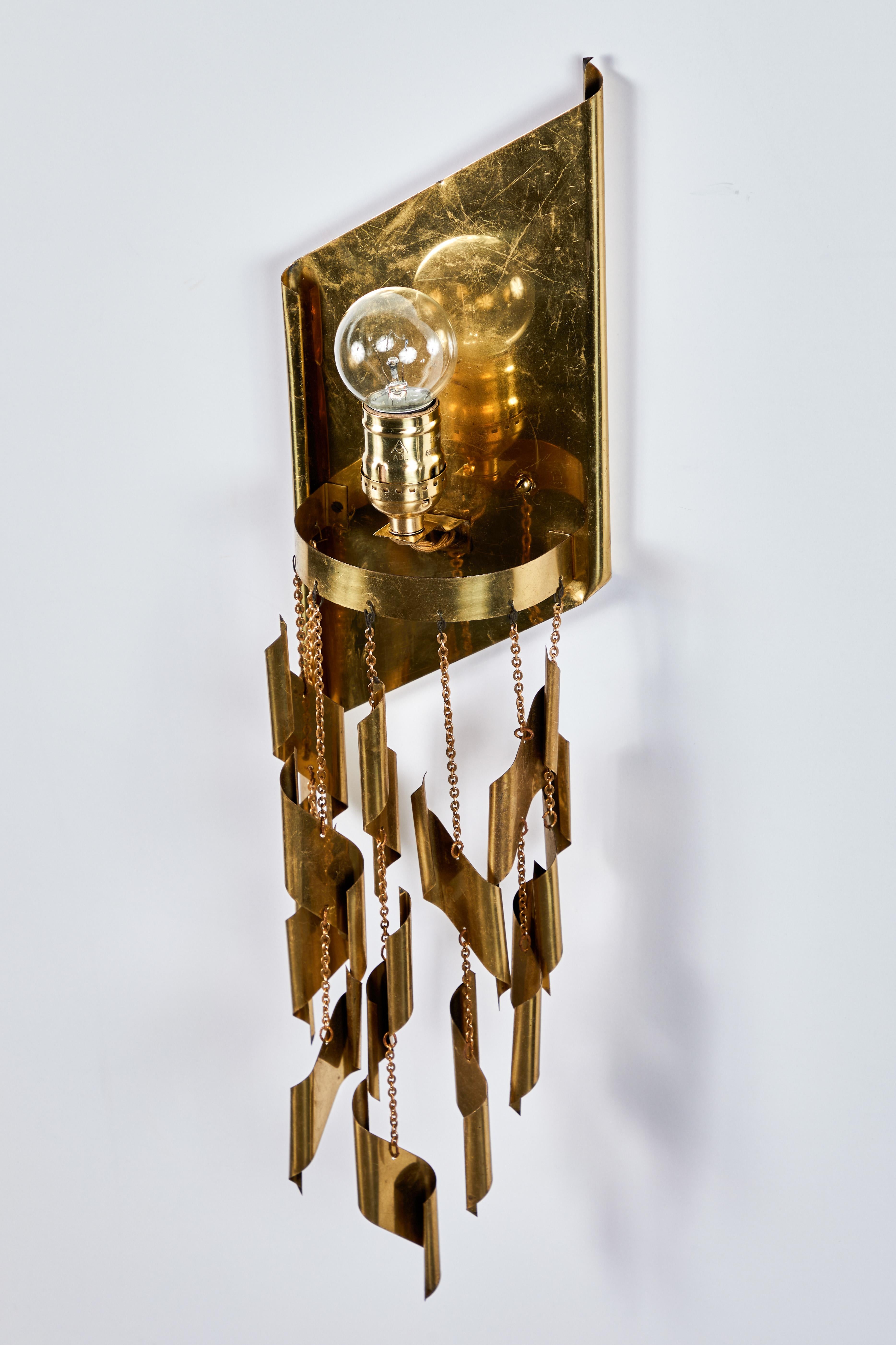 French Brass Fringed Sconce 2