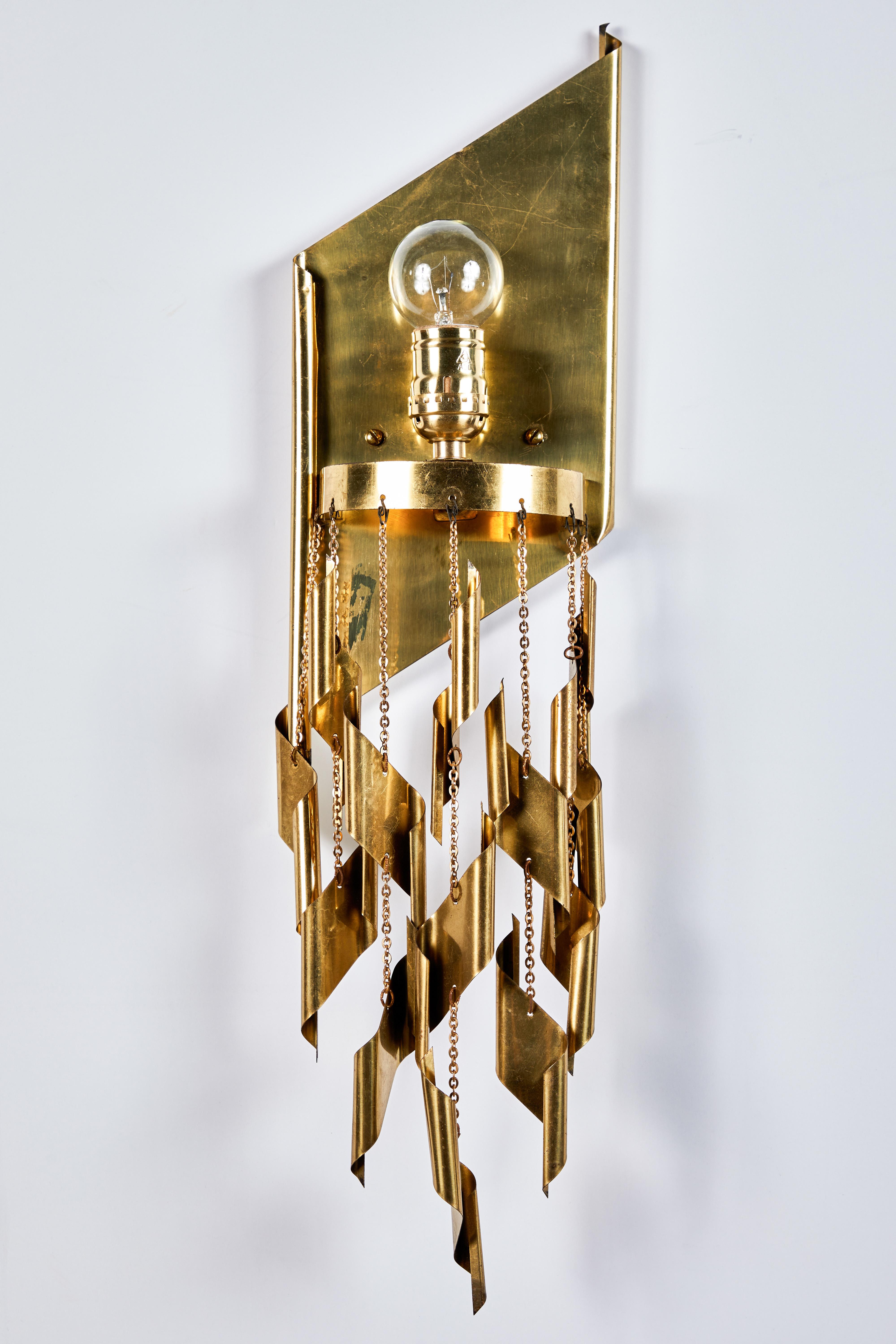 French Brass Fringed Sconce 3
