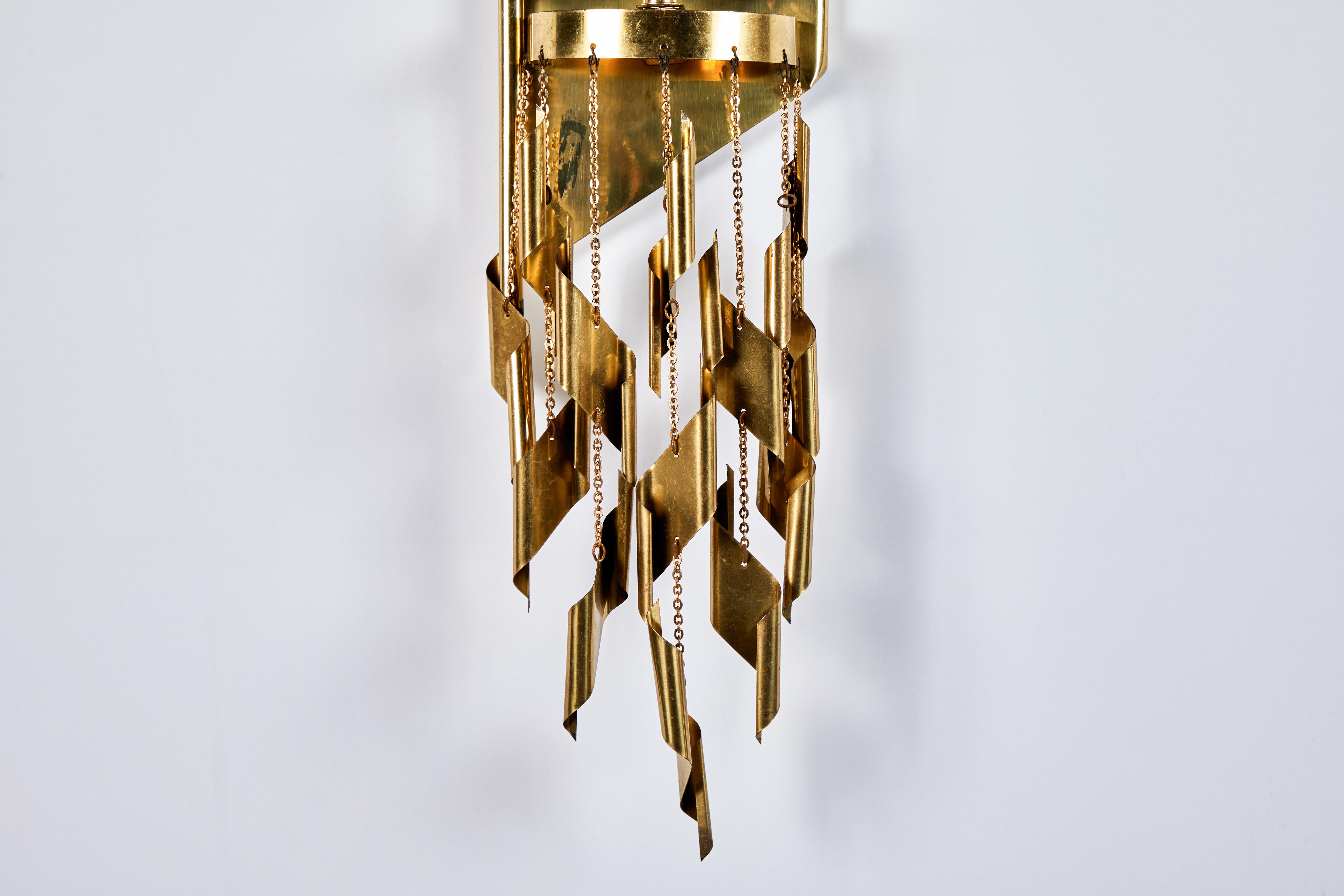 French Brass Fringed Sconce 4