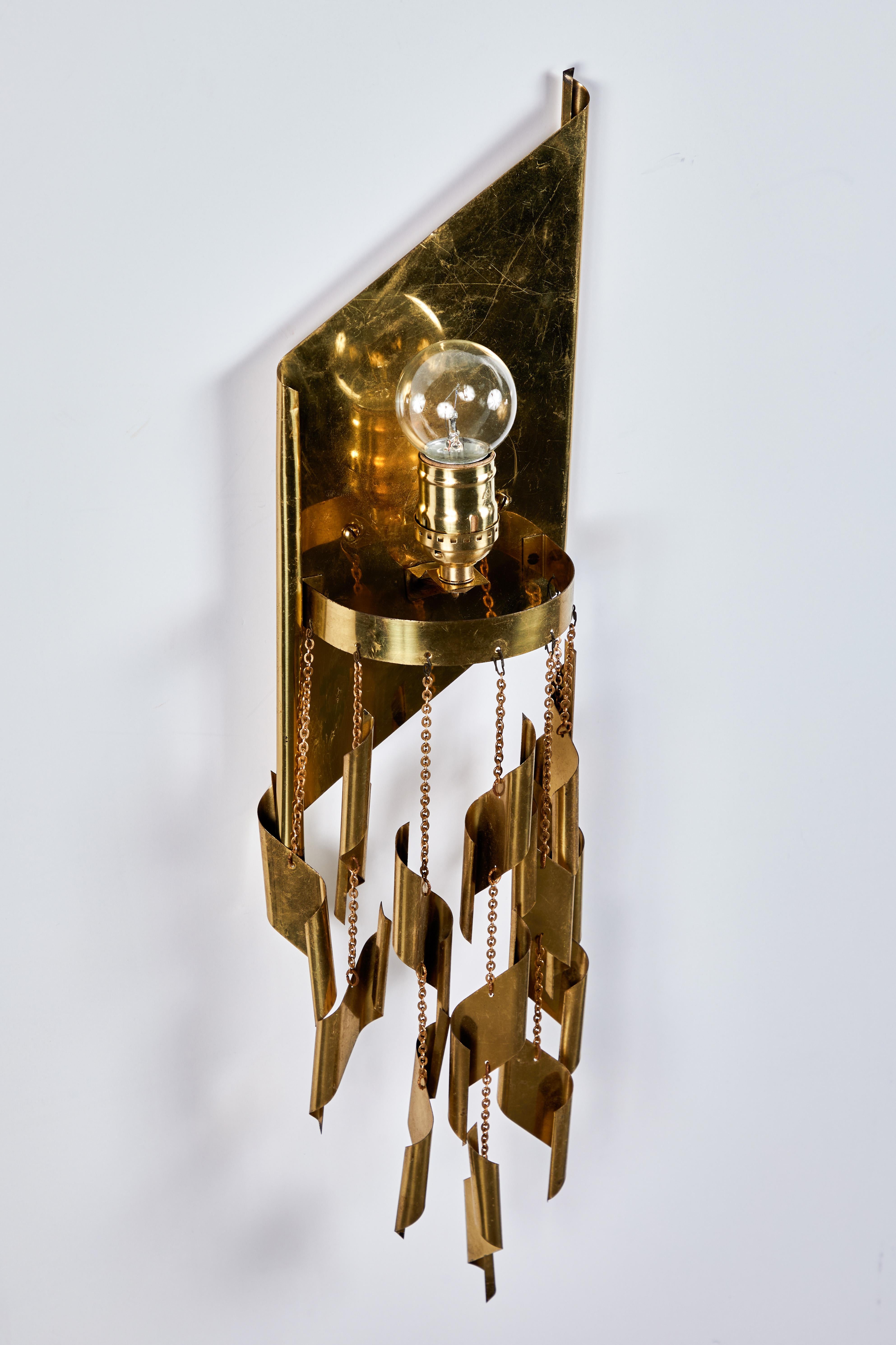French Brass Fringed Sconce 5
