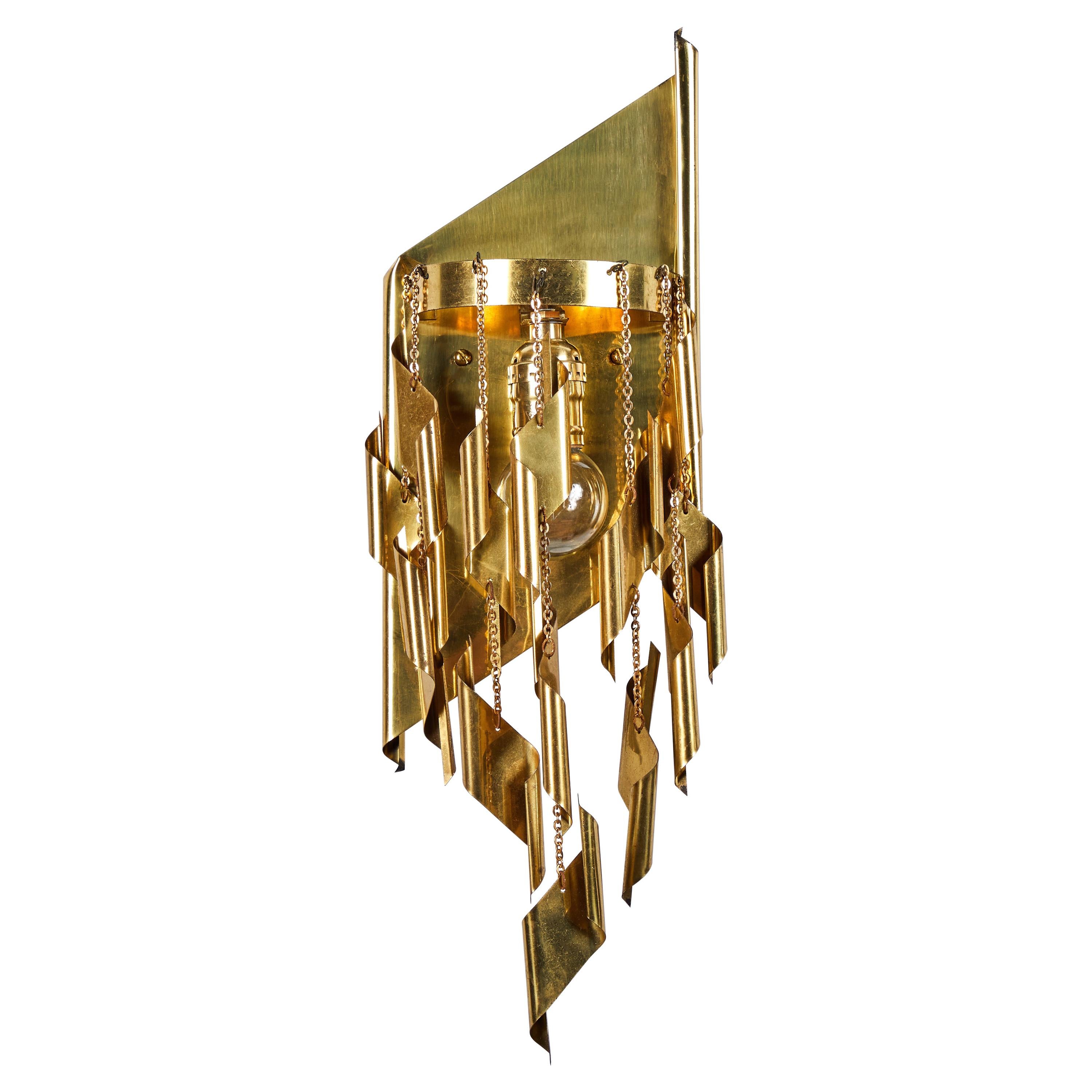 French Brass Fringed Sconce