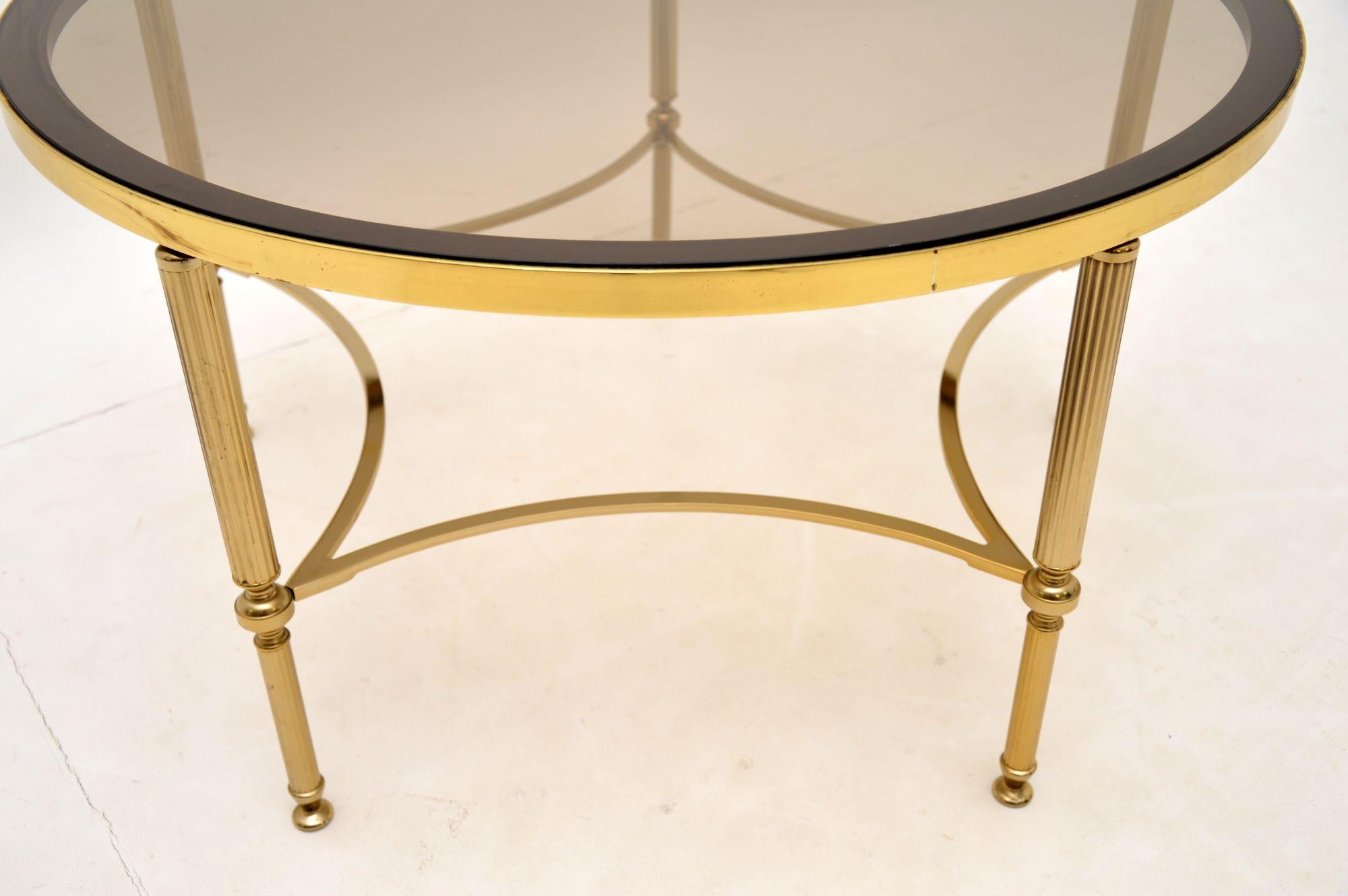French Brass & Glass Coffee Table Vintage, 1960’s In Good Condition In London, GB