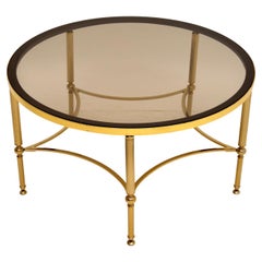 French Brass 
Glass Coffee Table Vintage, 1960
s