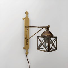 Französische Laterne-Wandleuchter aus Messing und Glas (reverdrahtet für die USA mit optionalem Stecker)