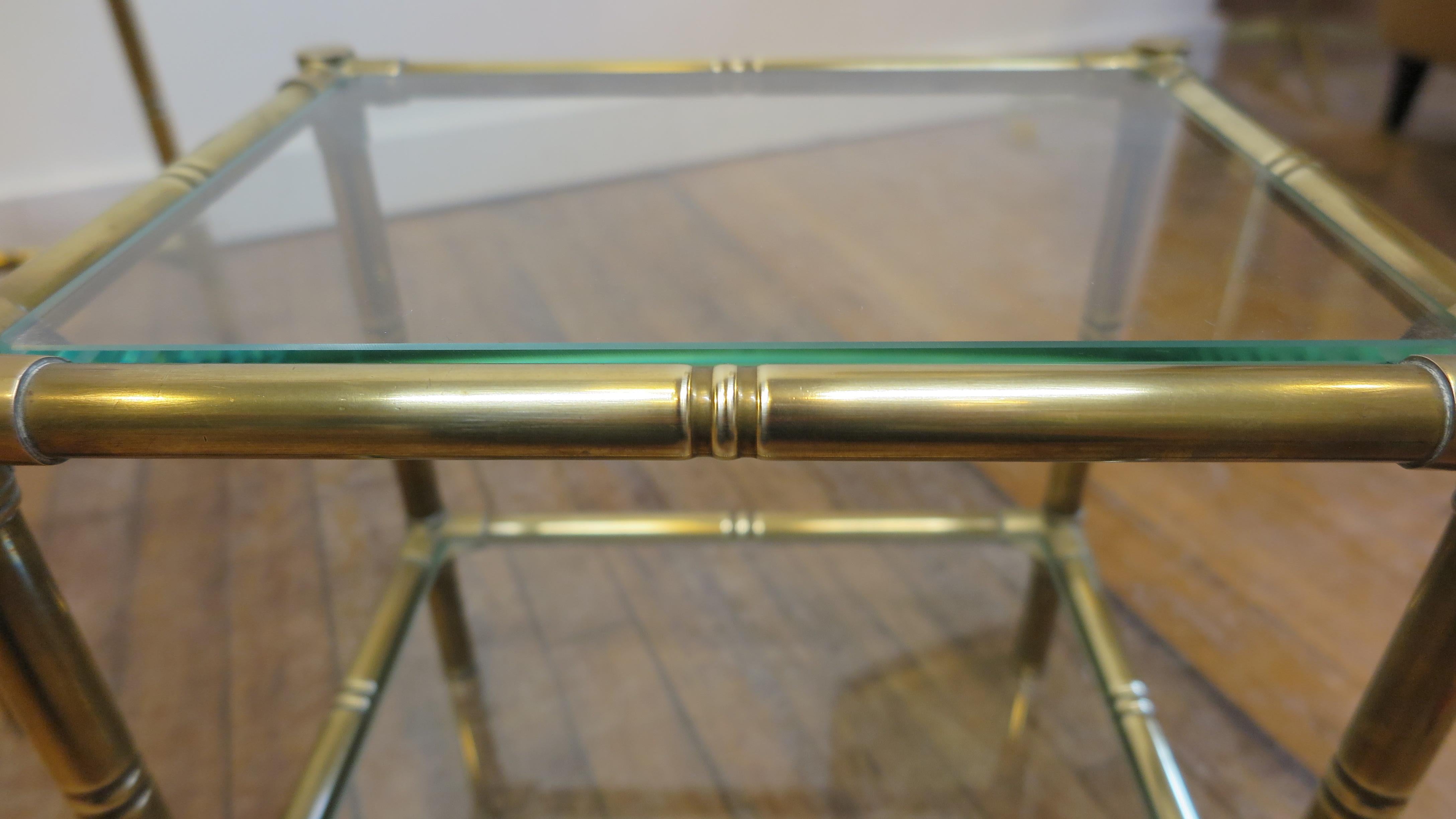 French Brass and Glass Nesting Tables For Sale 5