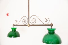 Luminaire de billard à 2 lumières en laiton & Greene & Greene, 2e quart du 20e siècle