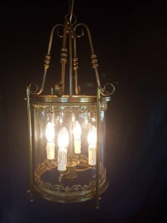 French Brass Hall Lantern, 1930