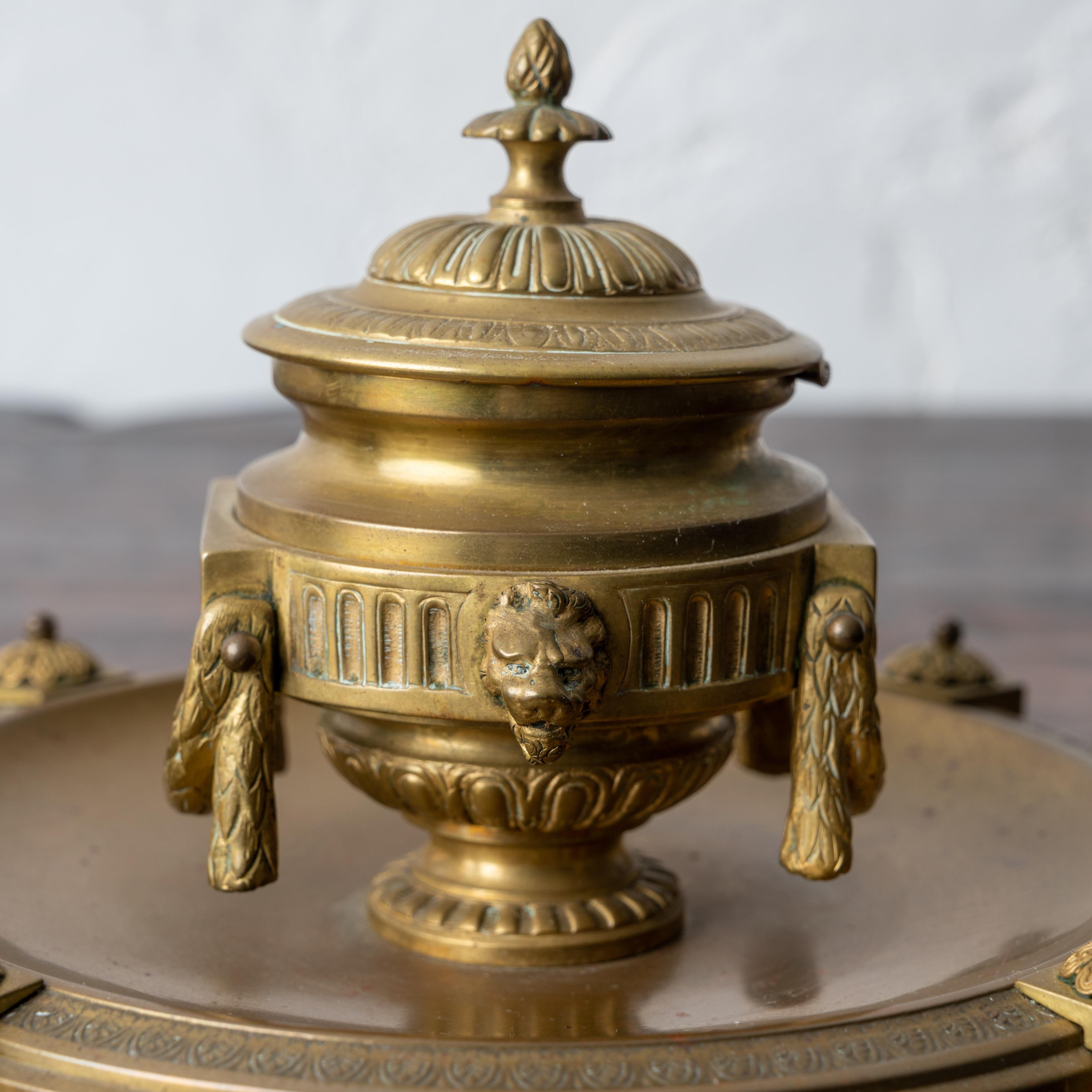 French Brass Inkwell, 19th Century For Sale 1