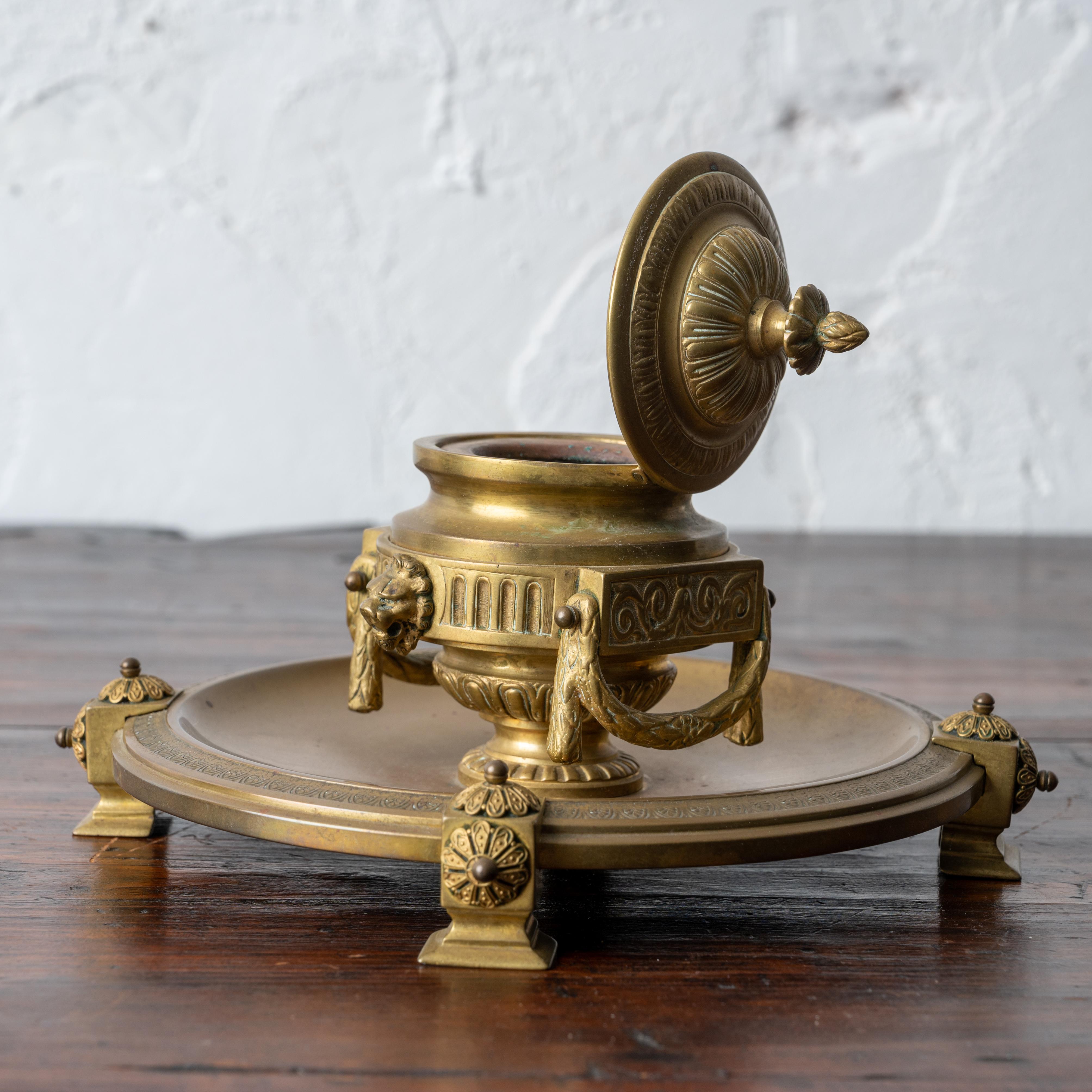 French Brass Inkwell, 19th Century For Sale 3