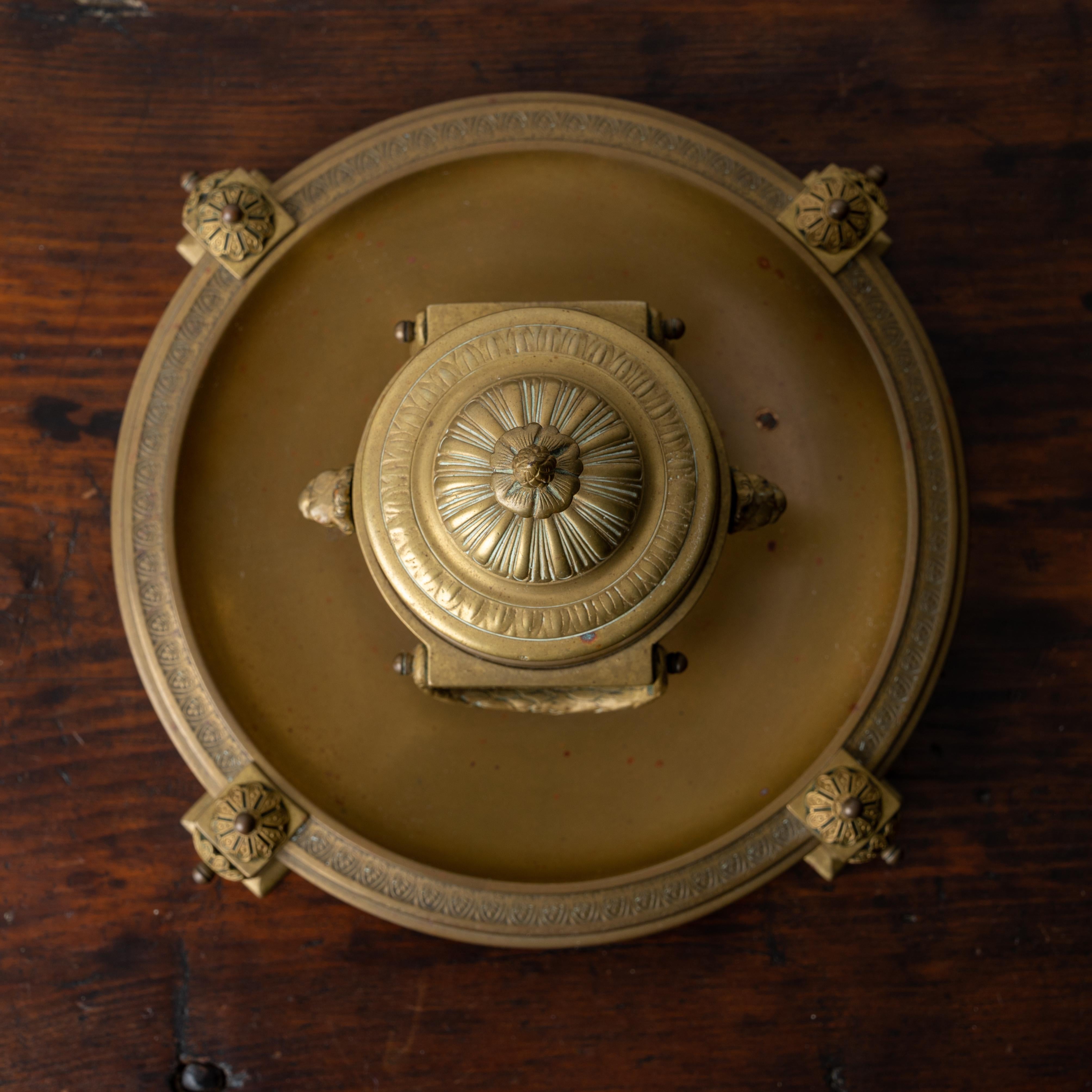 French Brass Inkwell, 19th Century For Sale 4