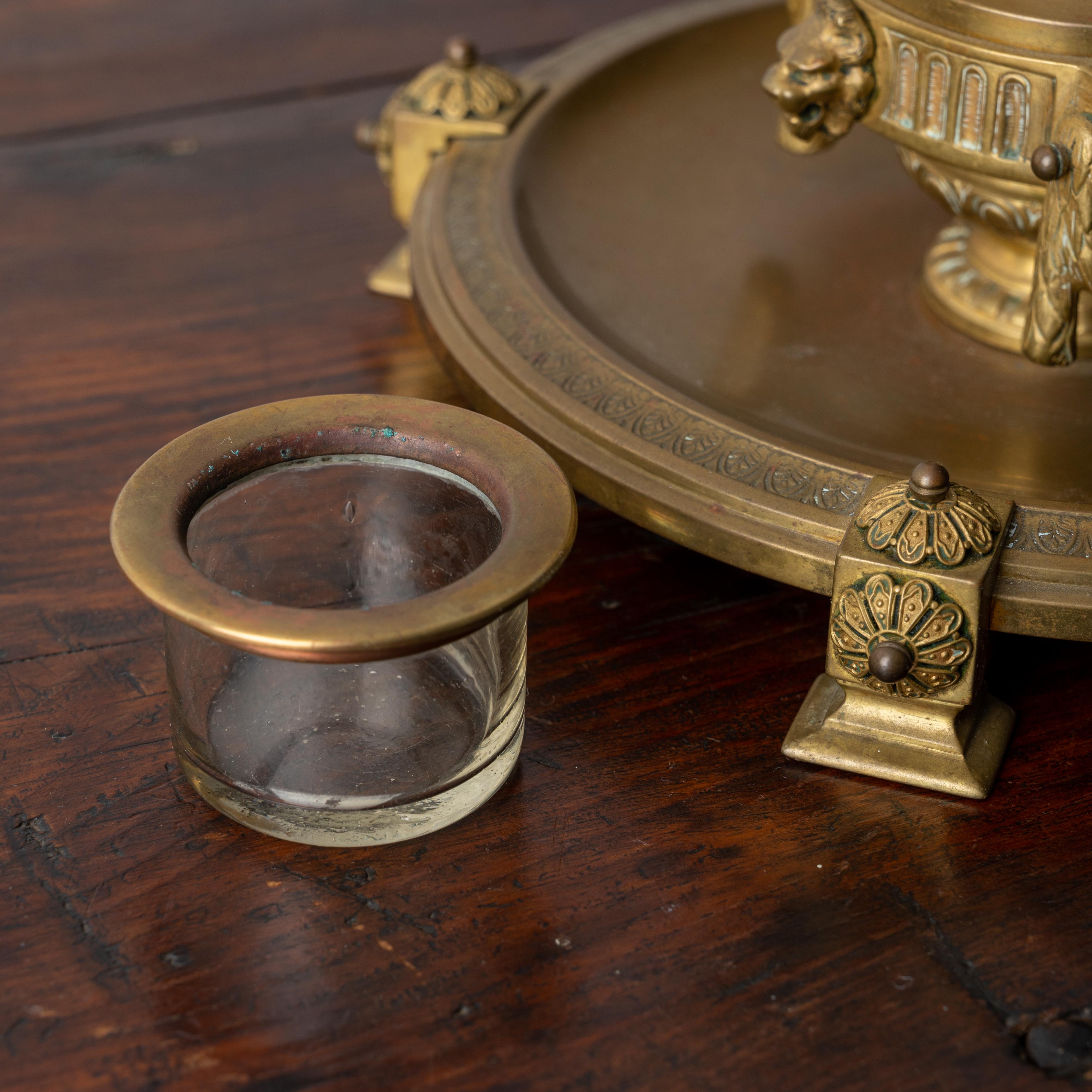 French Brass Inkwell, 19th Century For Sale 5