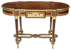 French brass inlaid centre table, by A. Beurdeley, C19th