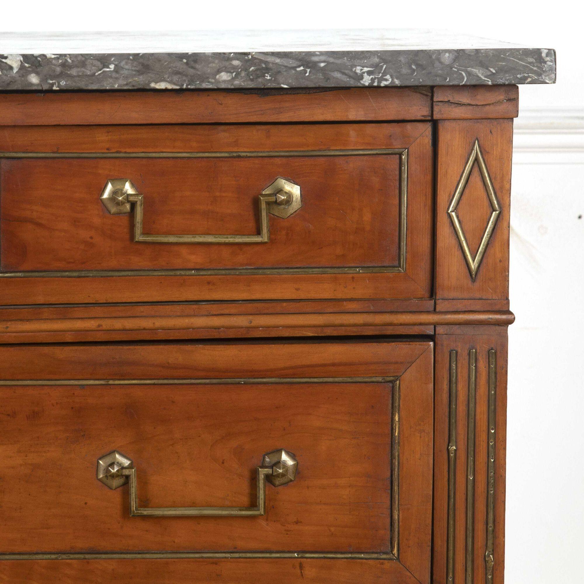 French Brass Inlaid Cherrywood Commode 1