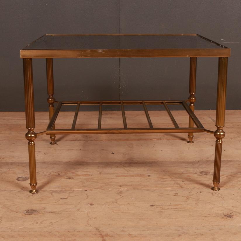 20th Century French Brass Lamp Table For Sale