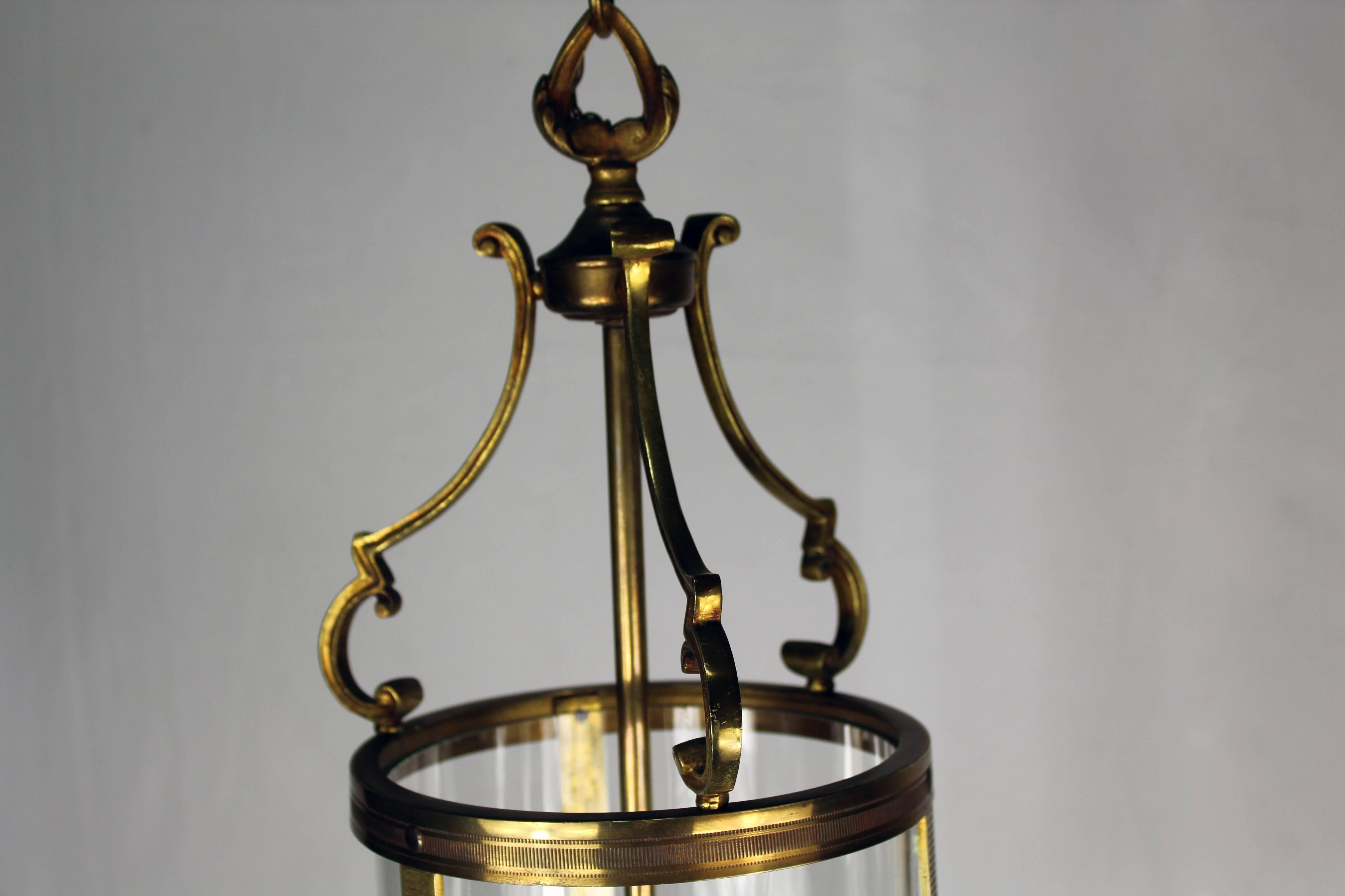 20th Century French Brass Lantern, 1950s