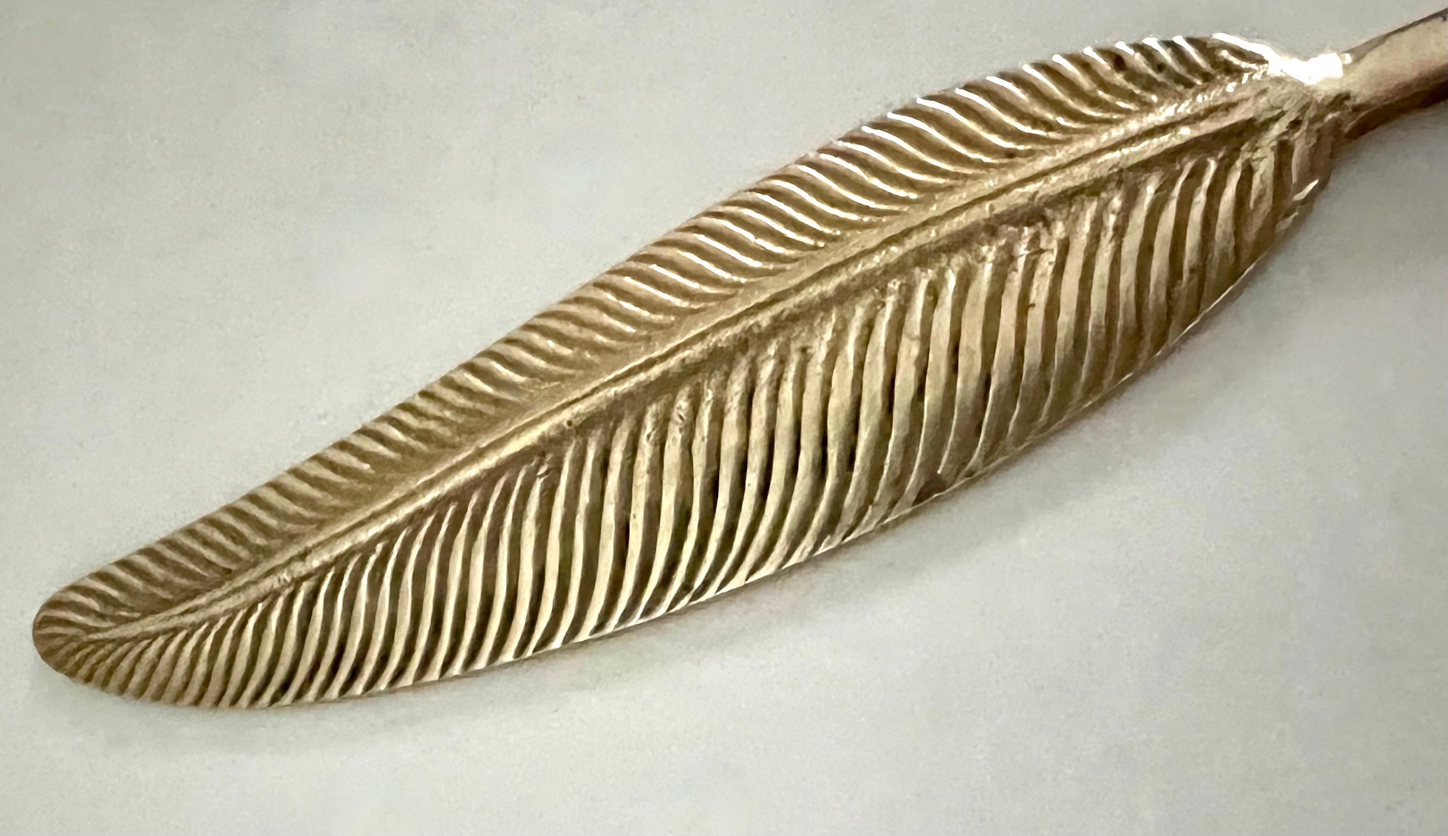 19th Century Brass Letter Opener in the shape of a feather...a lovely addition to your desk or work station. A sophisticated and elegant piece acquired in Paris France.
