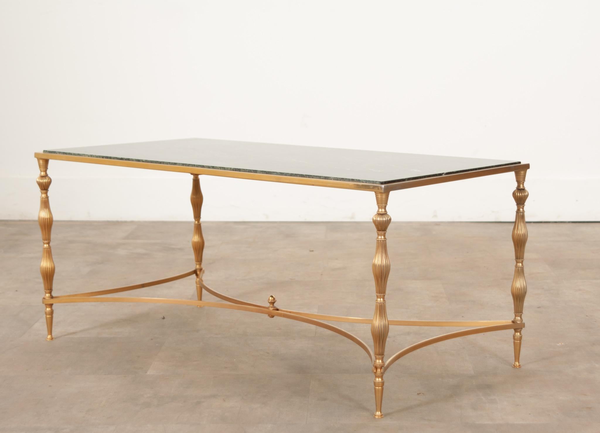 French Brass & Marble Cocktail Table For Sale 4