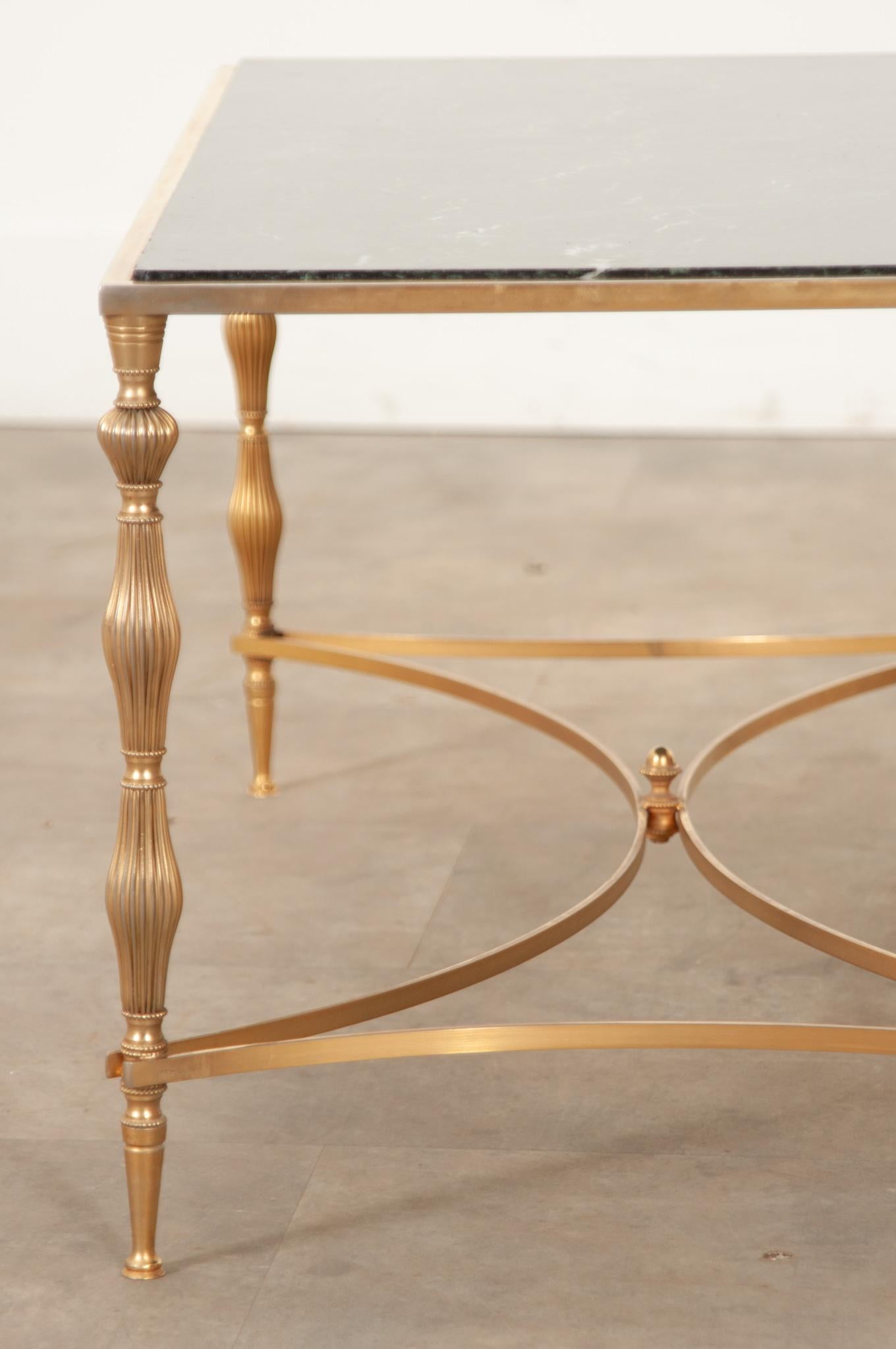 French Brass & Marble Cocktail Table For Sale 1